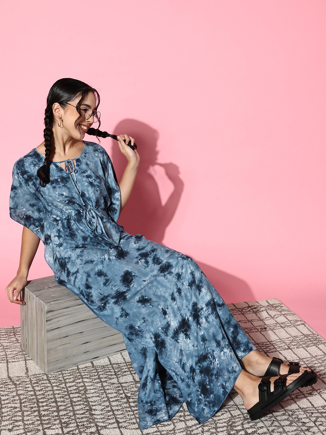 

Sweet Dreams Blue Tie and Dye Nightdress