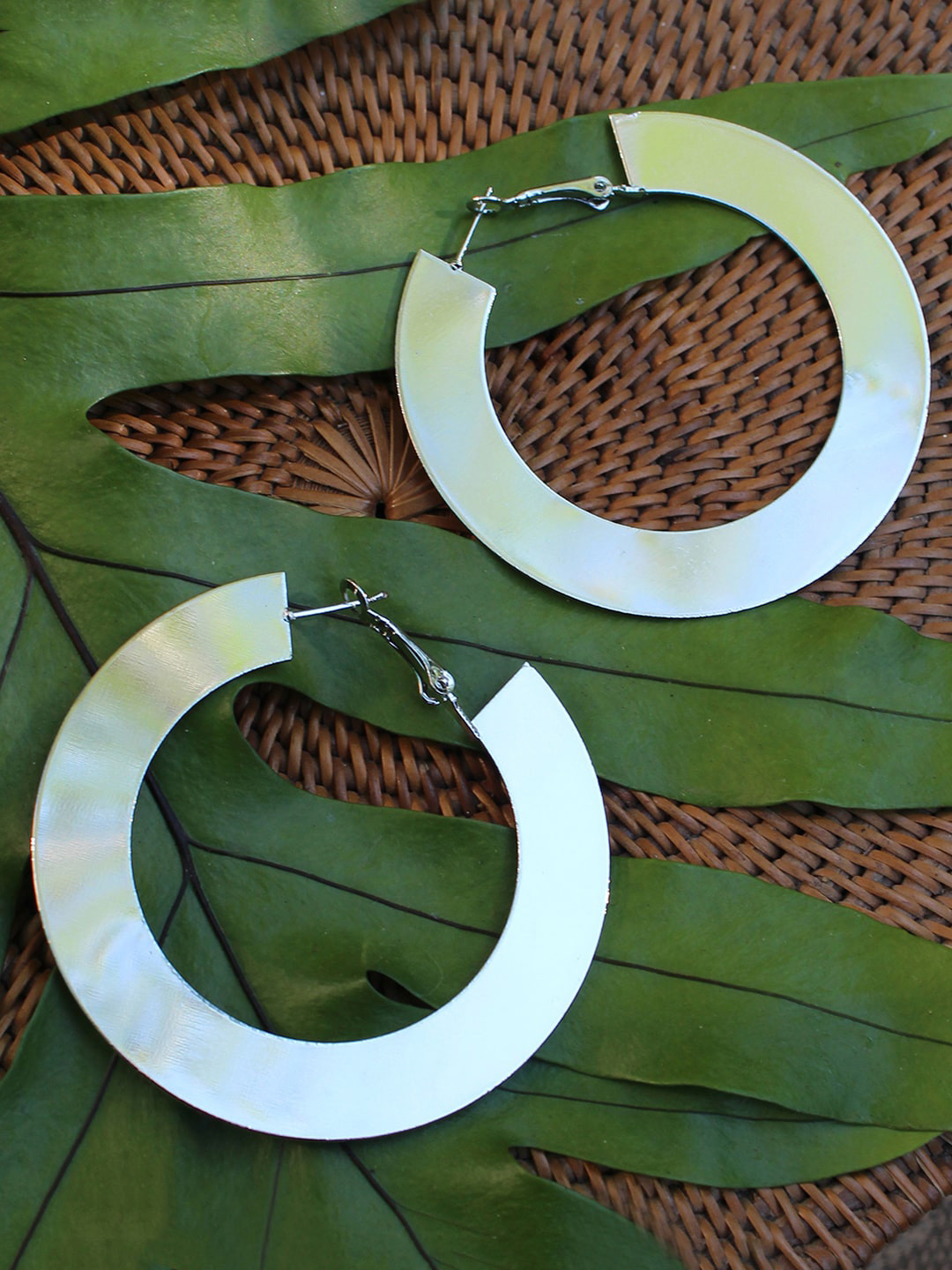 

Ayesha Oversized Silver Hoops