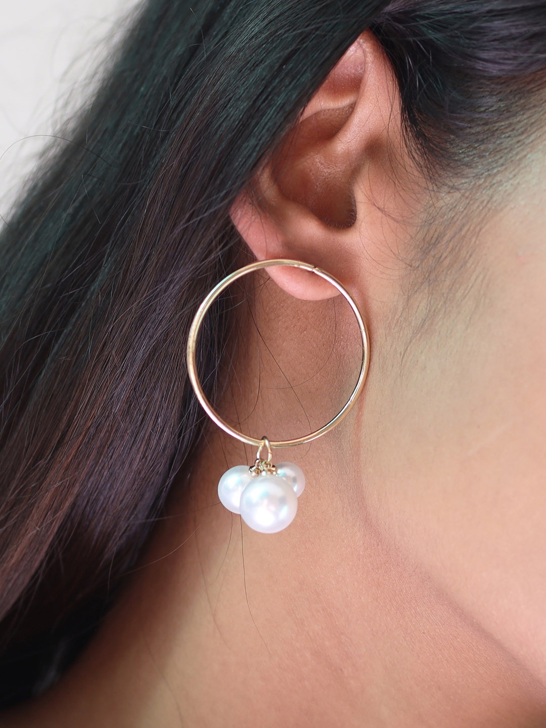 

Ayesha Circular Pearl Drop Earrings, White