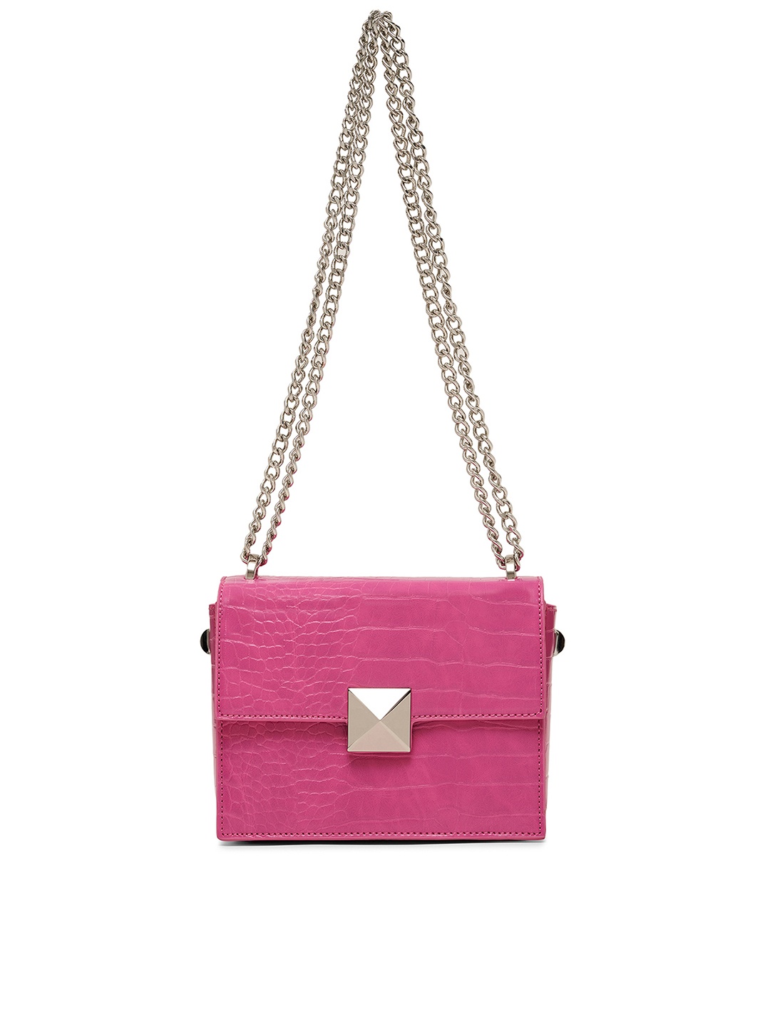 

MIRAGGIO Pink Animal Textured Structured Shoulder Bag