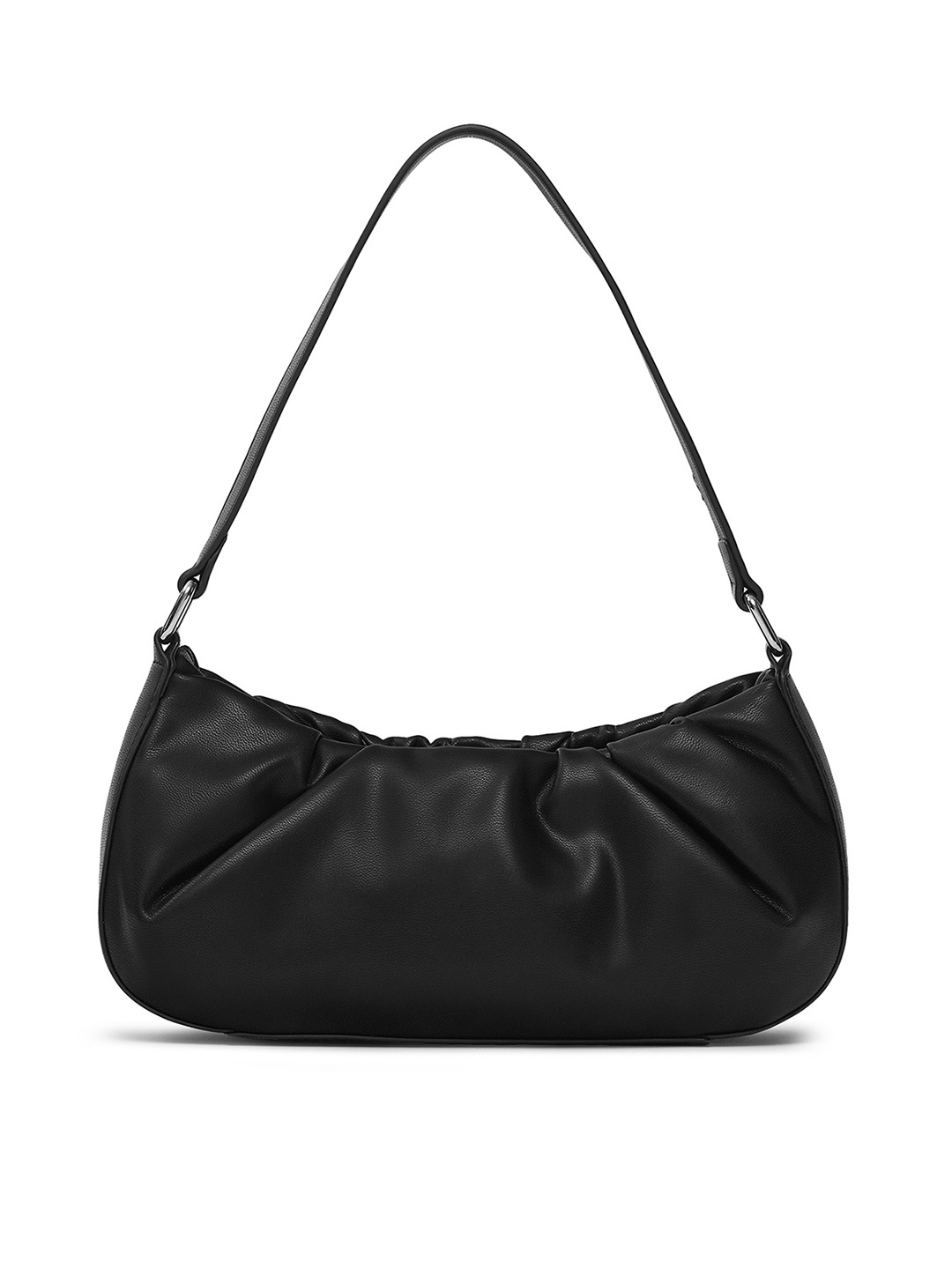 

MIRAGGIO Black Half Moon Gathered Shoulder Bag
