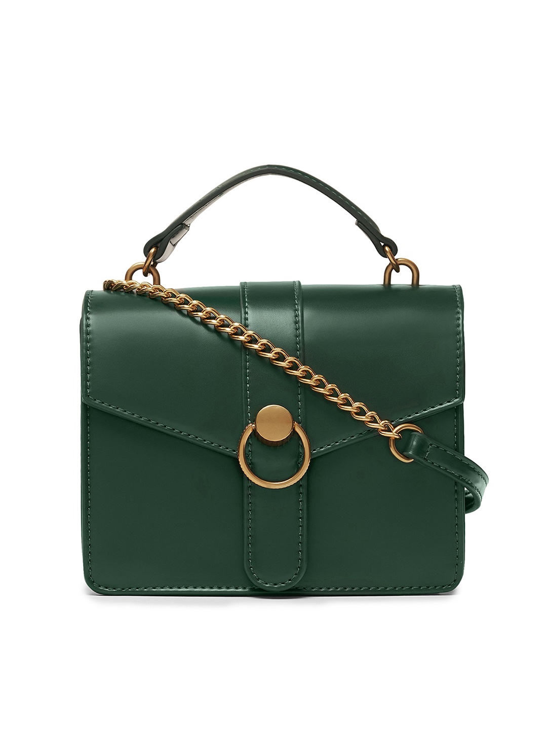 

MIRAGGIO Structured Sling Bag with Top Handle, Green