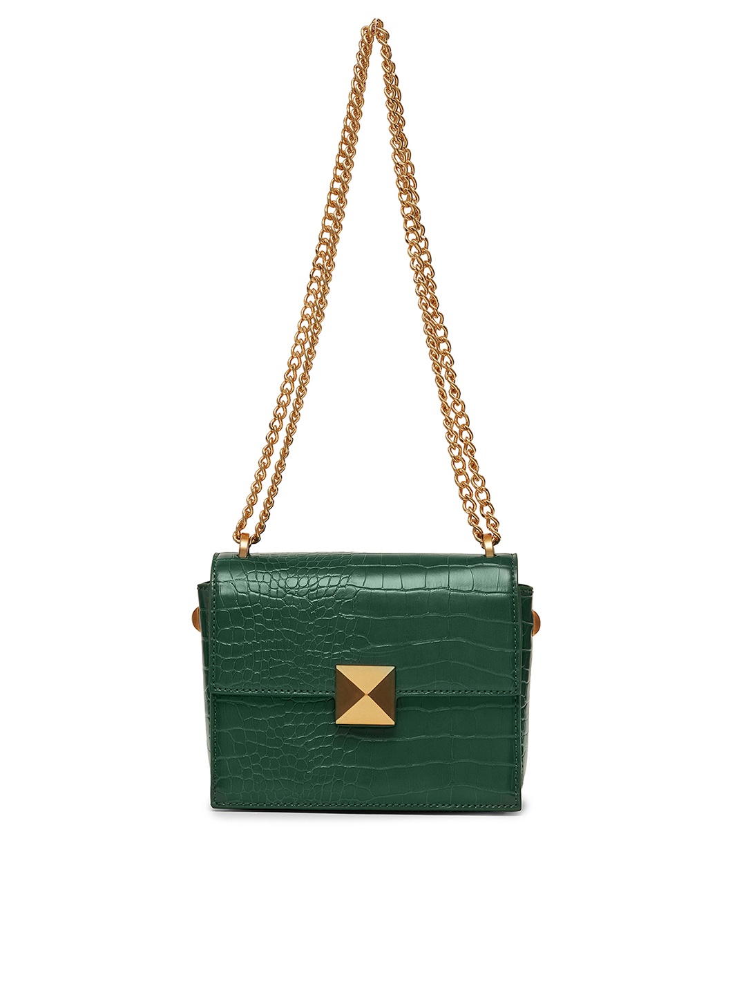 

MIRAGGIO Green Animal Textured Structured Sling Bag