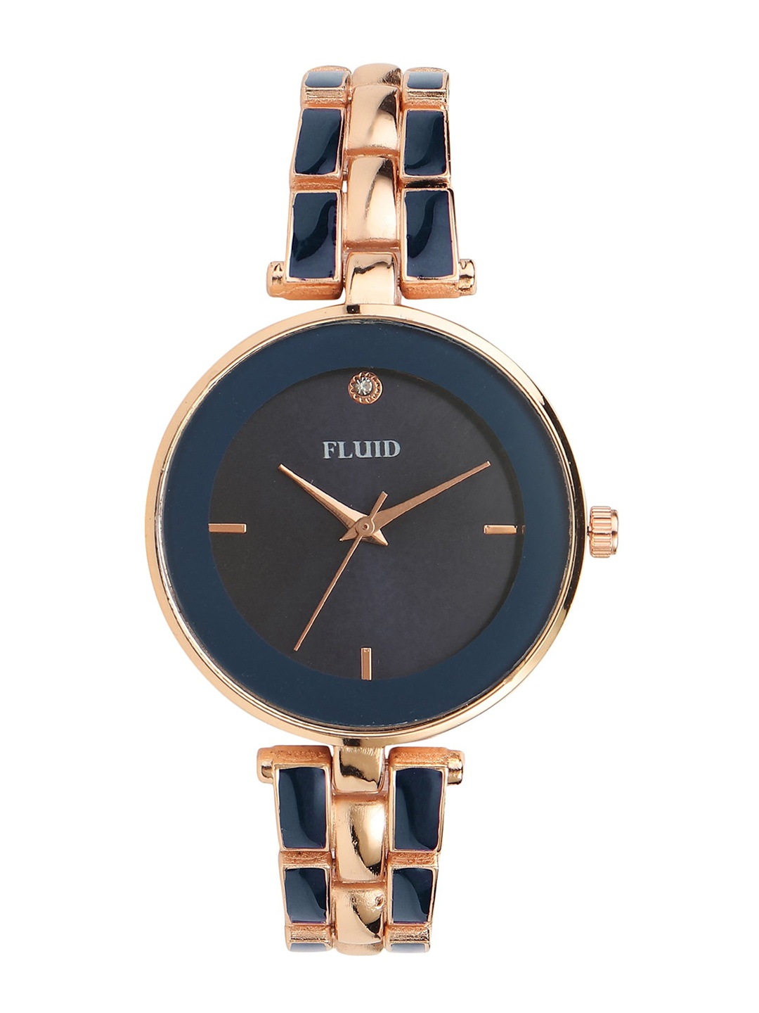 

FLUID Women Blue Dial & Rose Gold-Plated Bracelet Style Straps Analogue Watch