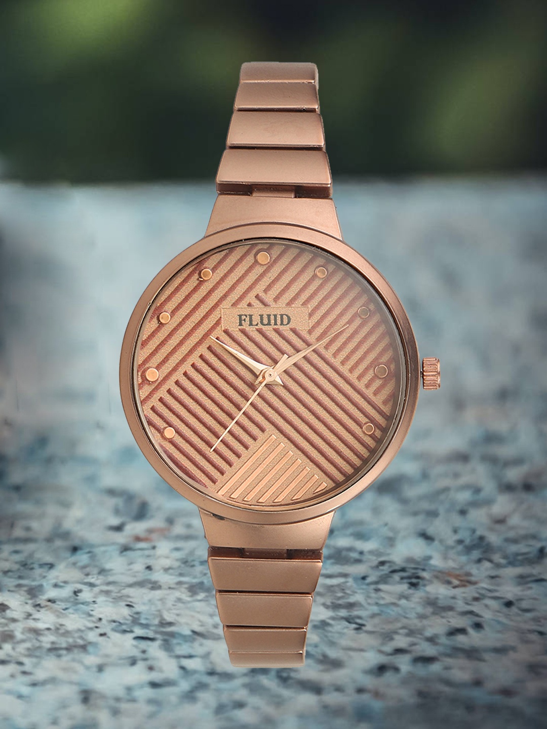 

FLUID Women Brown Dial & Rose Gold Toned Bracelet Style Straps Analogue Watch FL-015-CP01, Copper