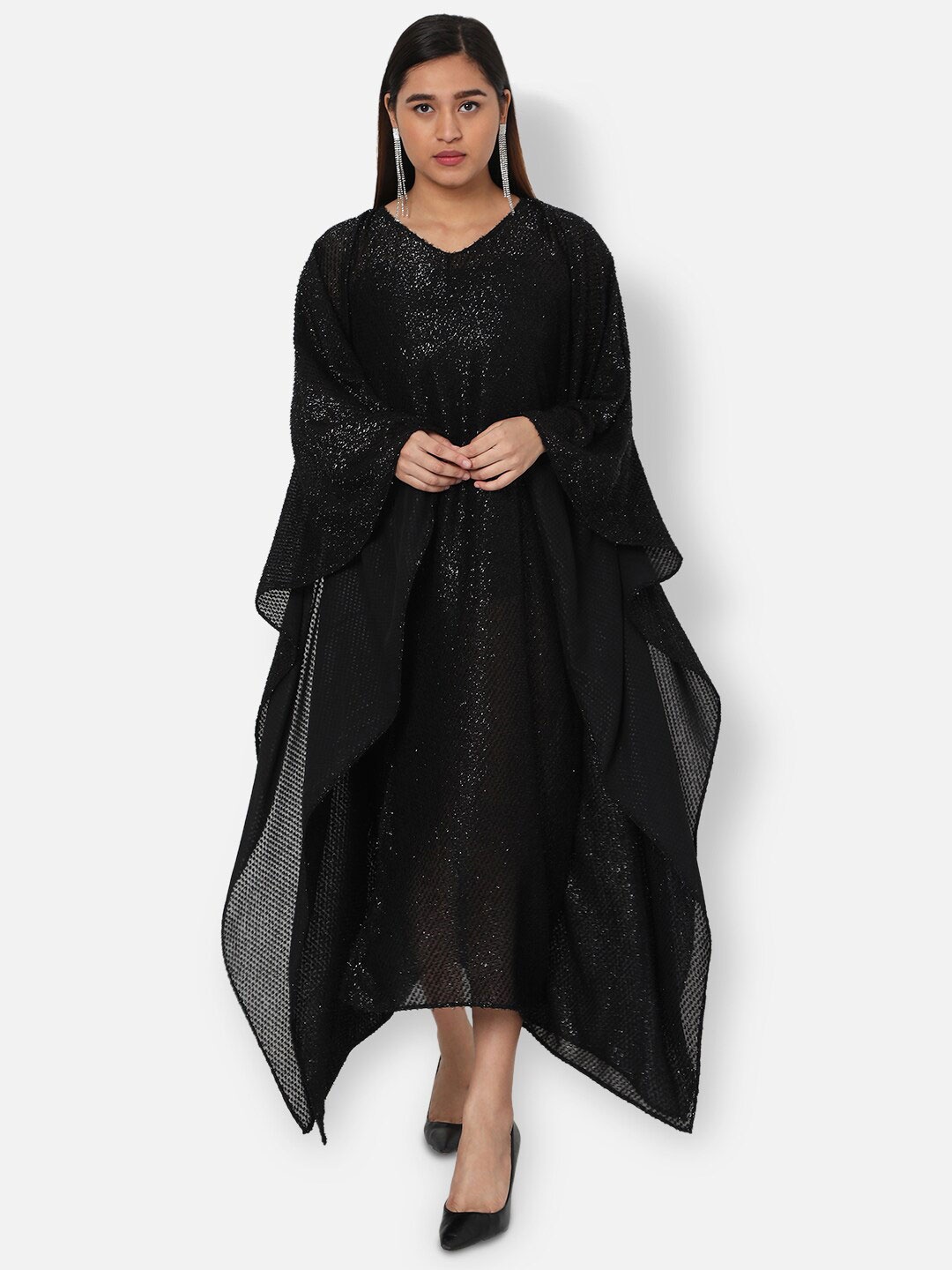 

Ashtag Black Women Kaftan Midi Dress