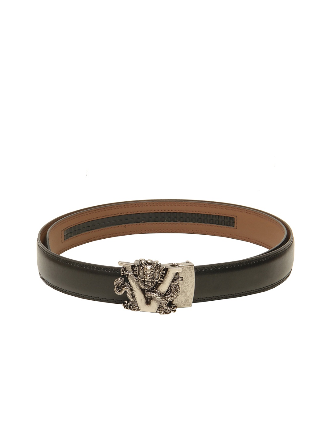 

Calvadoss Men Black Textured PU Belt