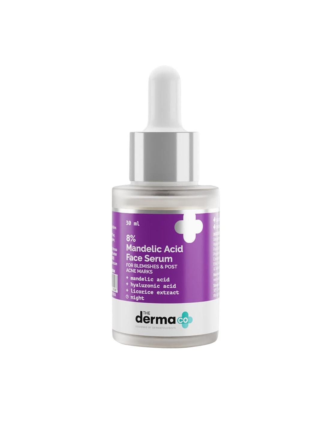 

The Derma co. 8% Mandelic Acid Face Serum with Hyaluronic Acid for Post Acne Marks - 30 ml, Purple