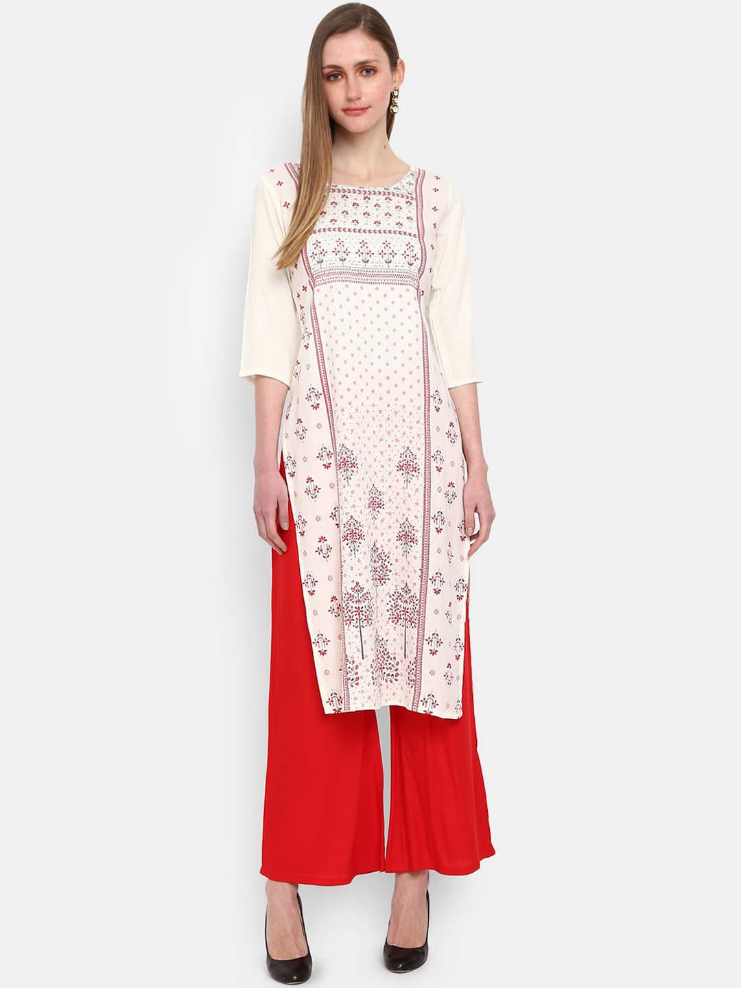 

V-Mart Women Off White Ethnic Motifs Printed Kurta