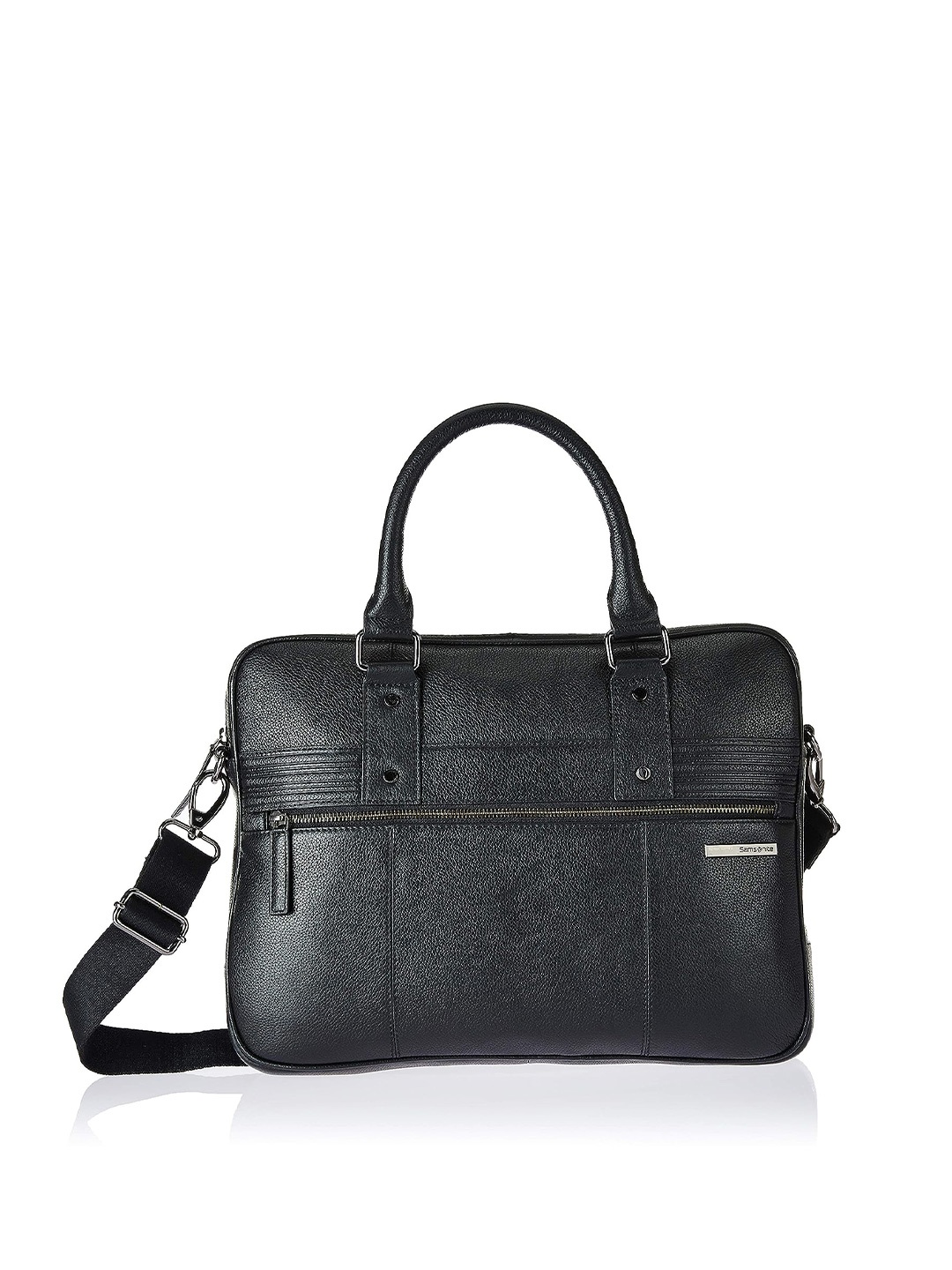 

Samsonite Unisex Black Leather Structured Messenger Bag