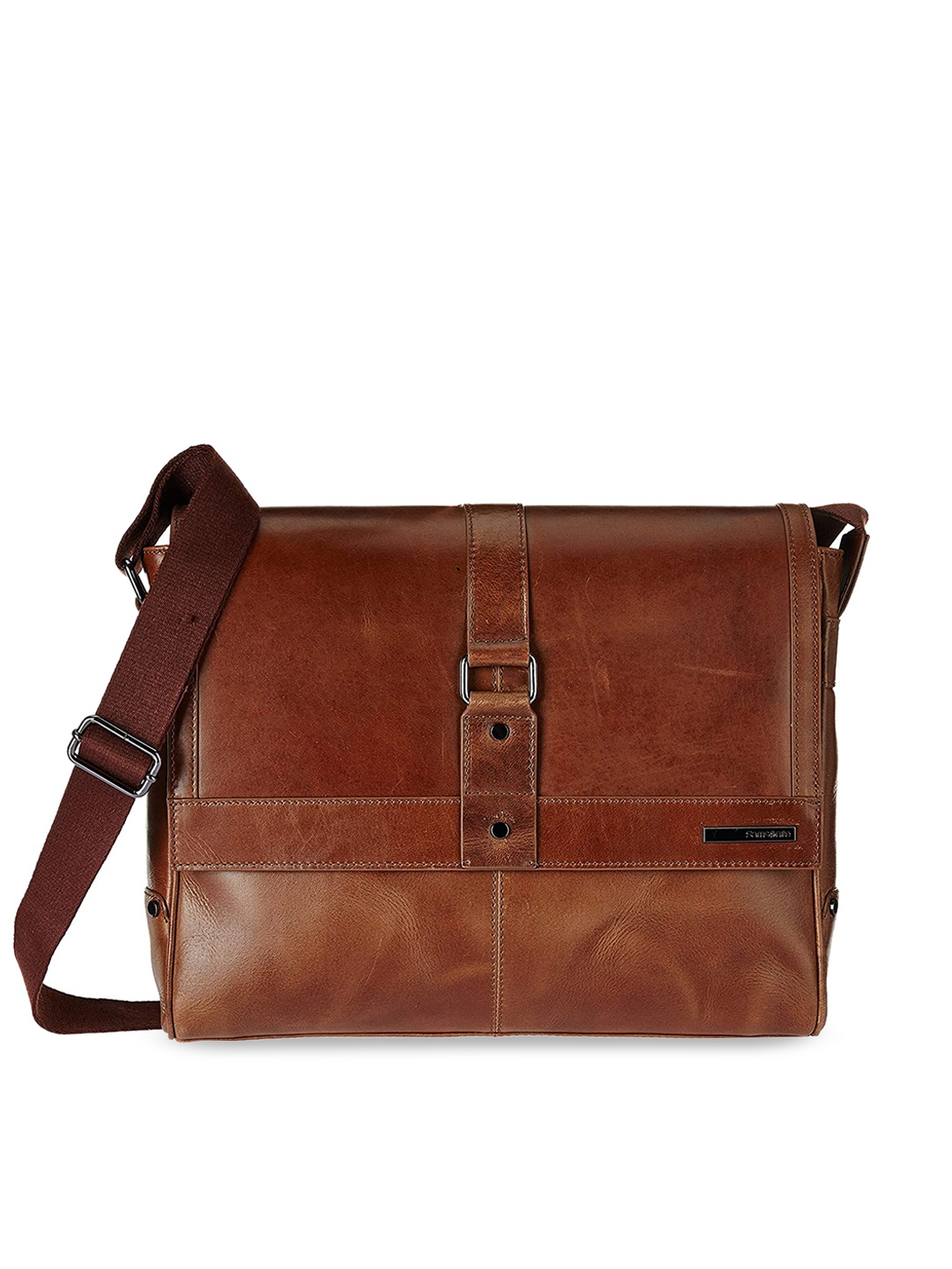 

Samsonite Unisex Brown Leather Messenger Bag