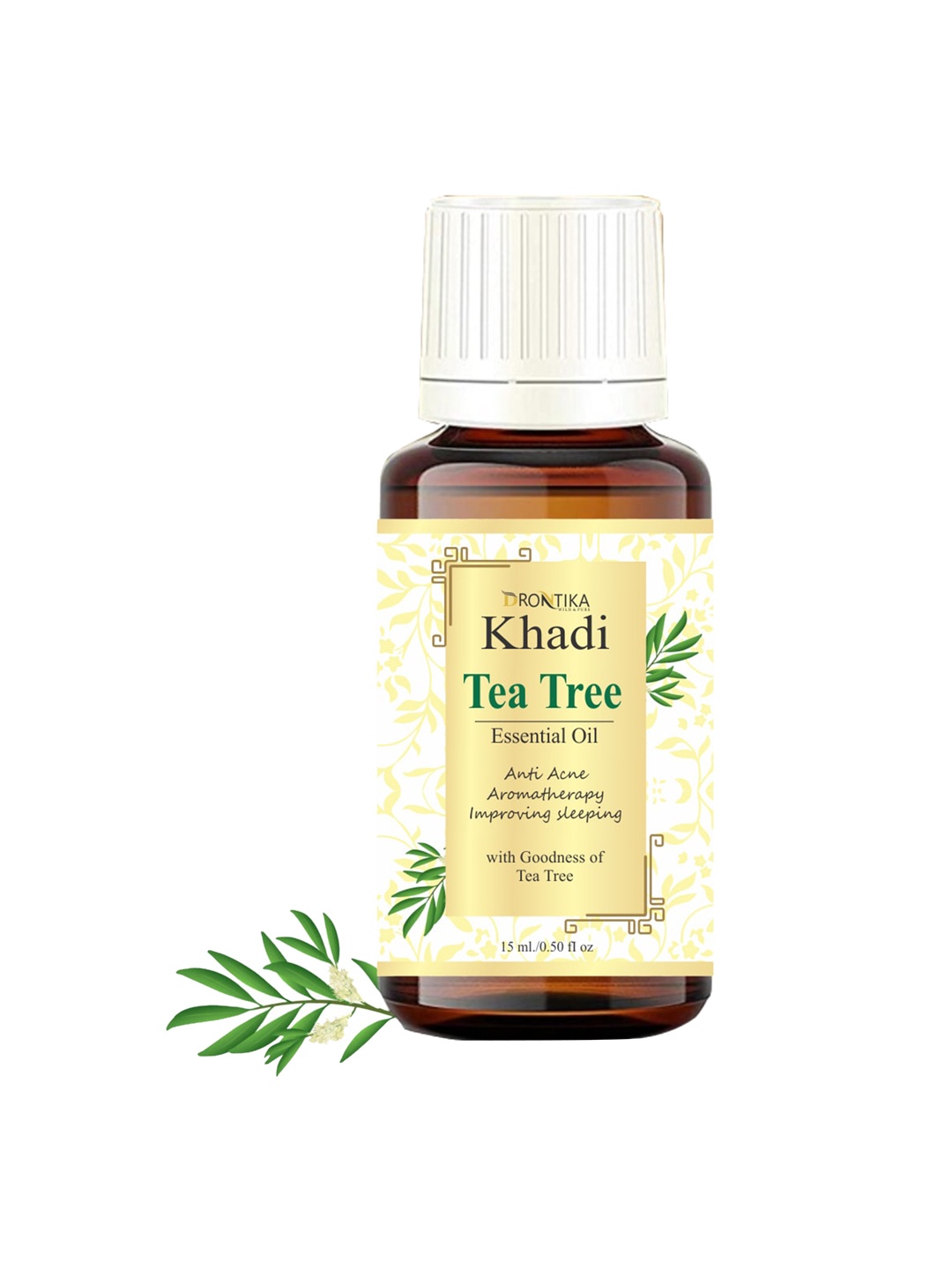 

DRONTIKA Khadi Tea Tree Essential Body Oil 15ml, Yellow