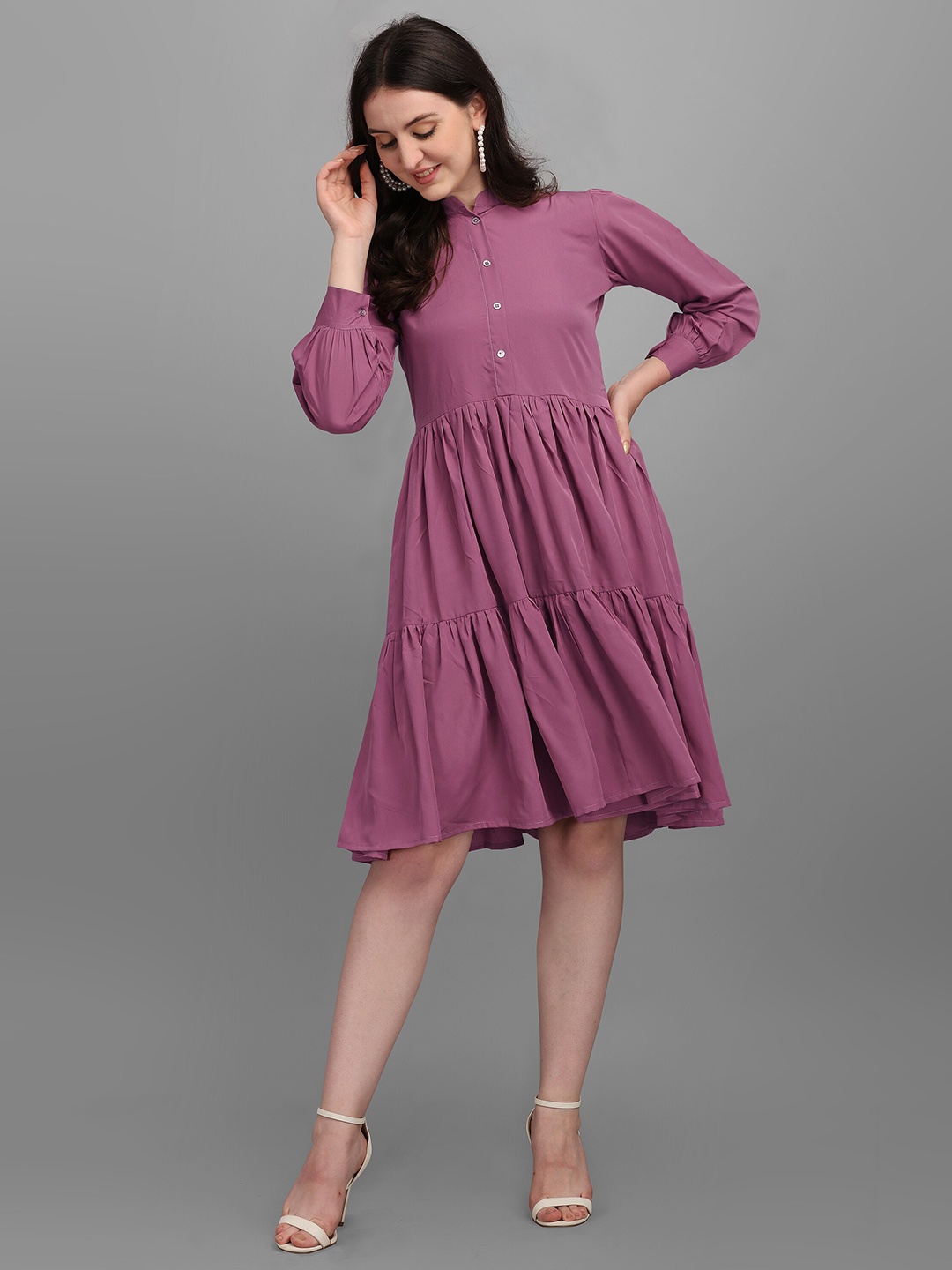 

Kinjo Pink Crepe Formal Dress