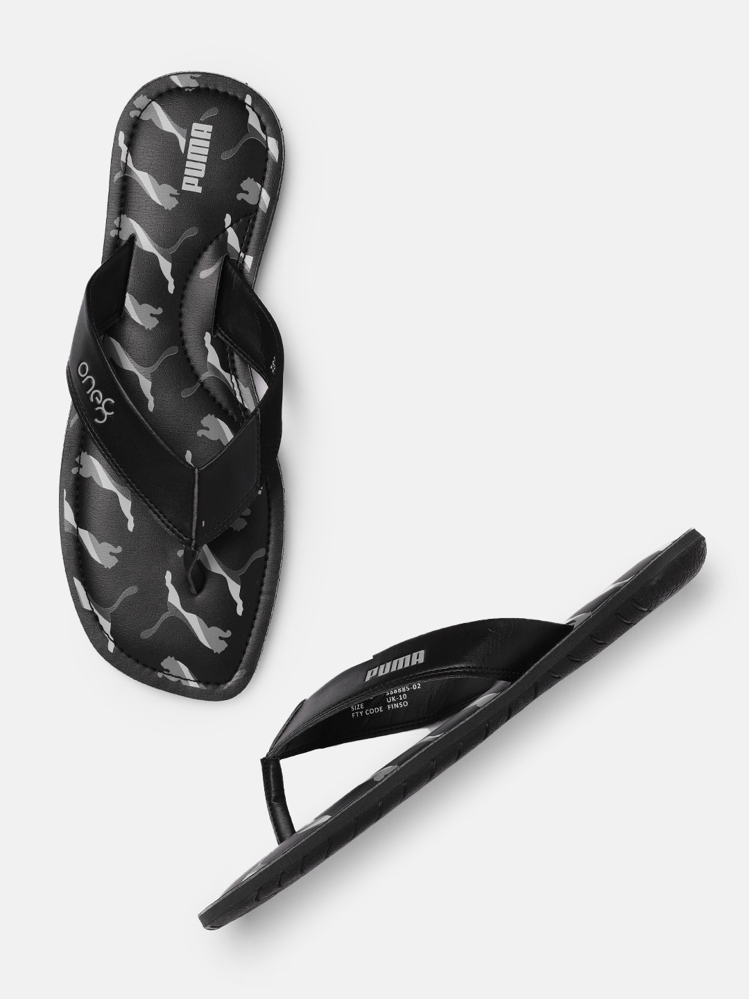 

one8 x PUMA Men Black Printed Thong Flip-Flops
