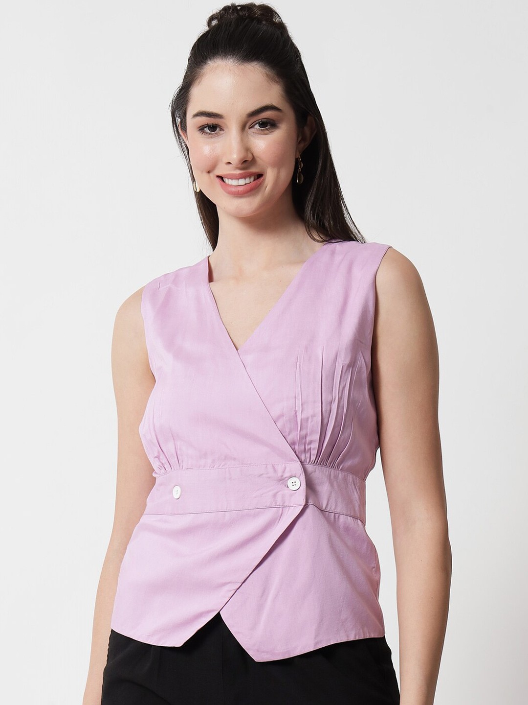 

CHARMGAL Lavender Wrap Top