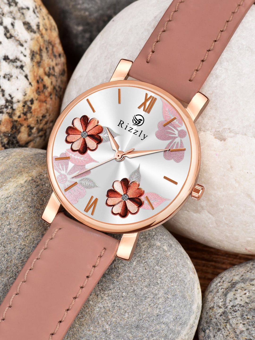 

Septem Women Pink Embellished Dial & Pink Leather Straps Analogue Watch, White