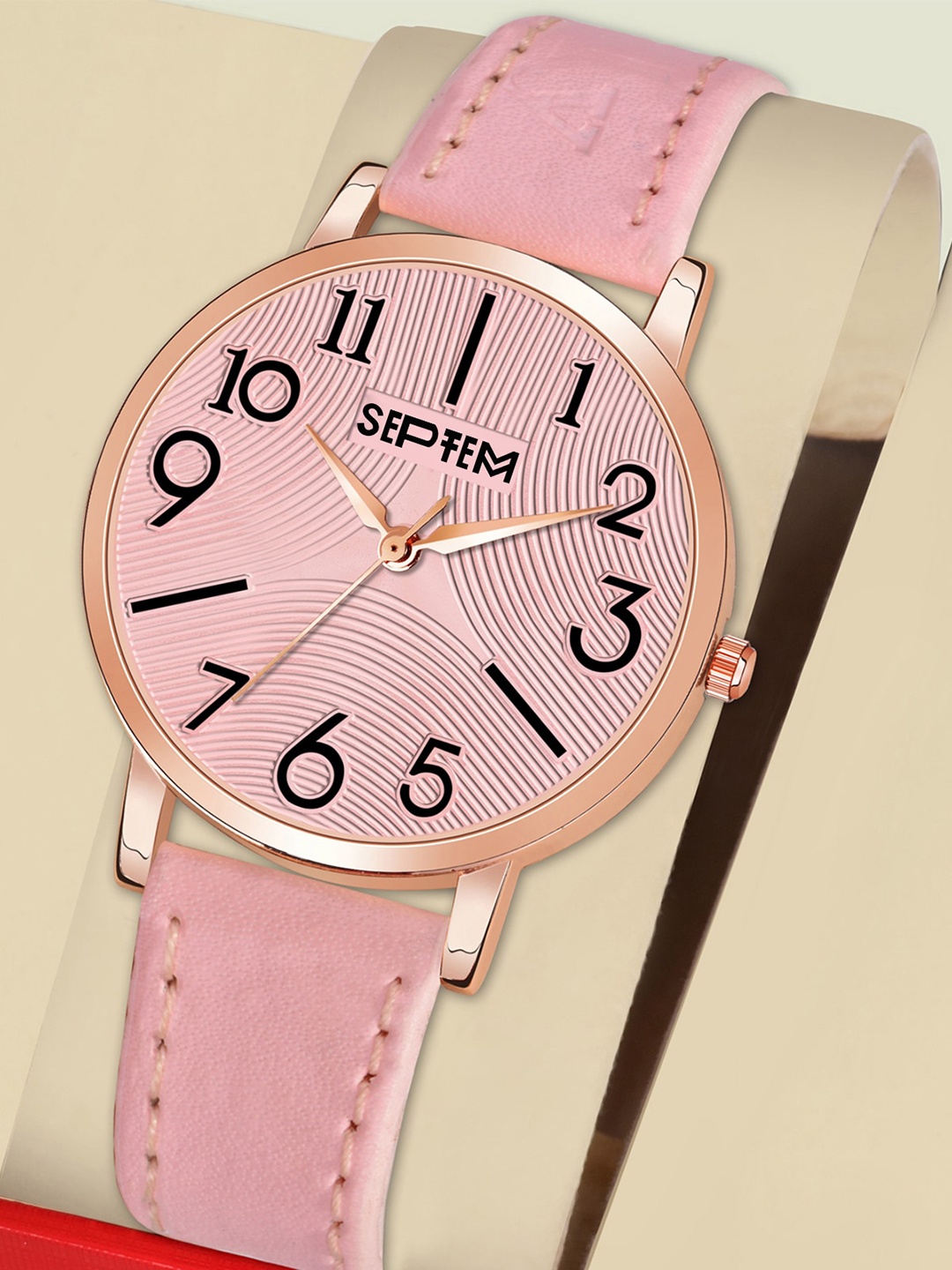 

Septem Women Pink Printed Dial & Pink Leather Straps Analogue Watch