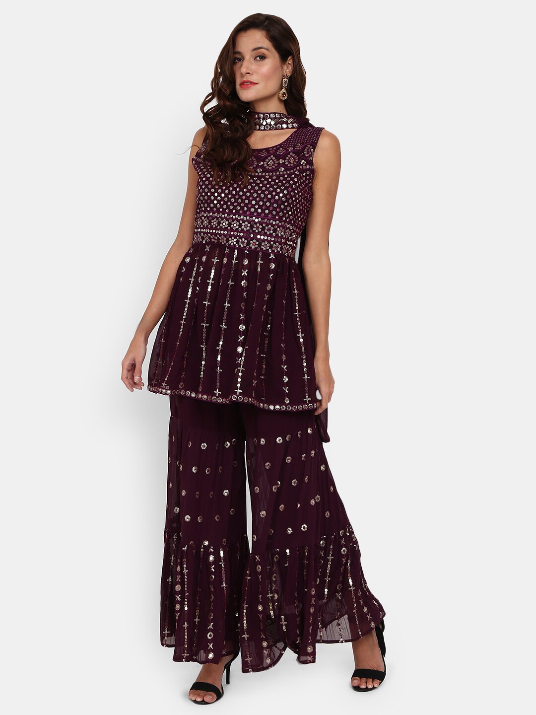 

V-Mart Women Purple Floral Maxi Dress