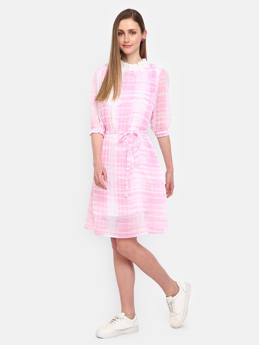 

V-Mart Pink Striped Dress