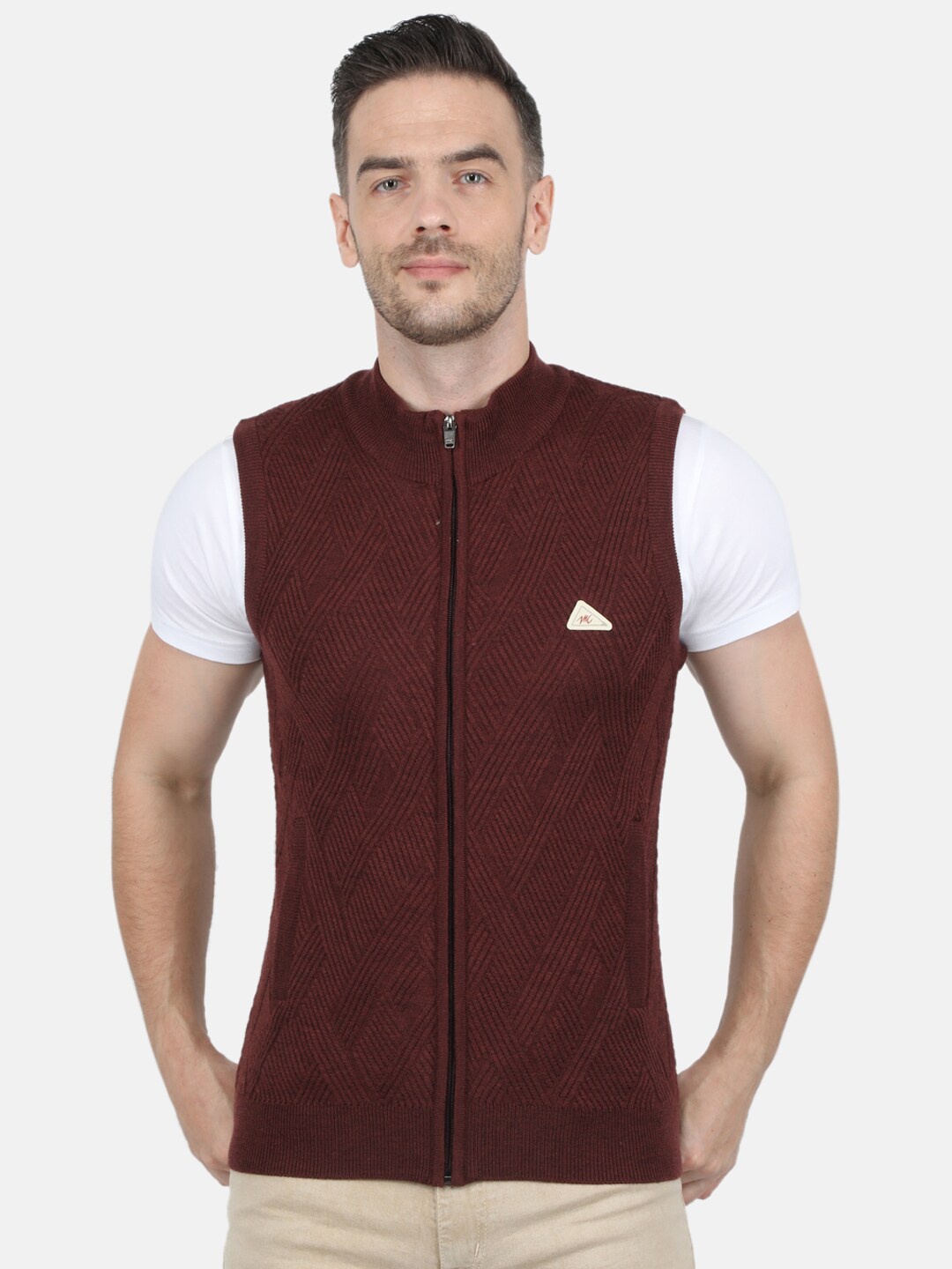 

Monte Carlo Men Brown Cable Knit Sweater Vest