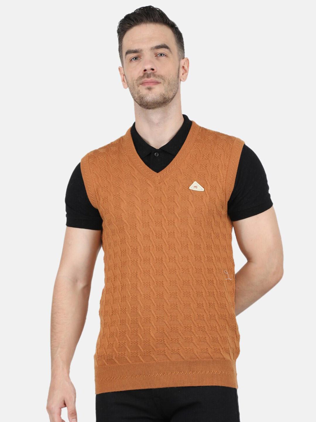 

Monte Carlo Men Rust Cable Knit Sweater Vest