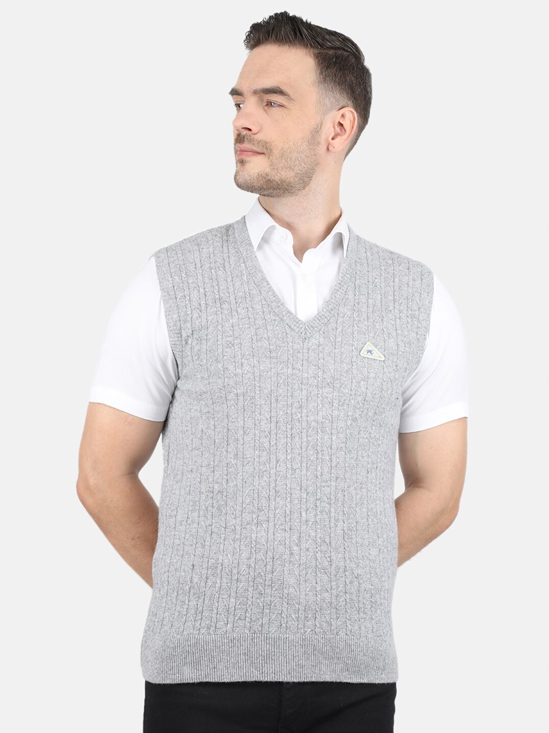 

Monte Carlo Men Grey Cable Knit Sweater Vest