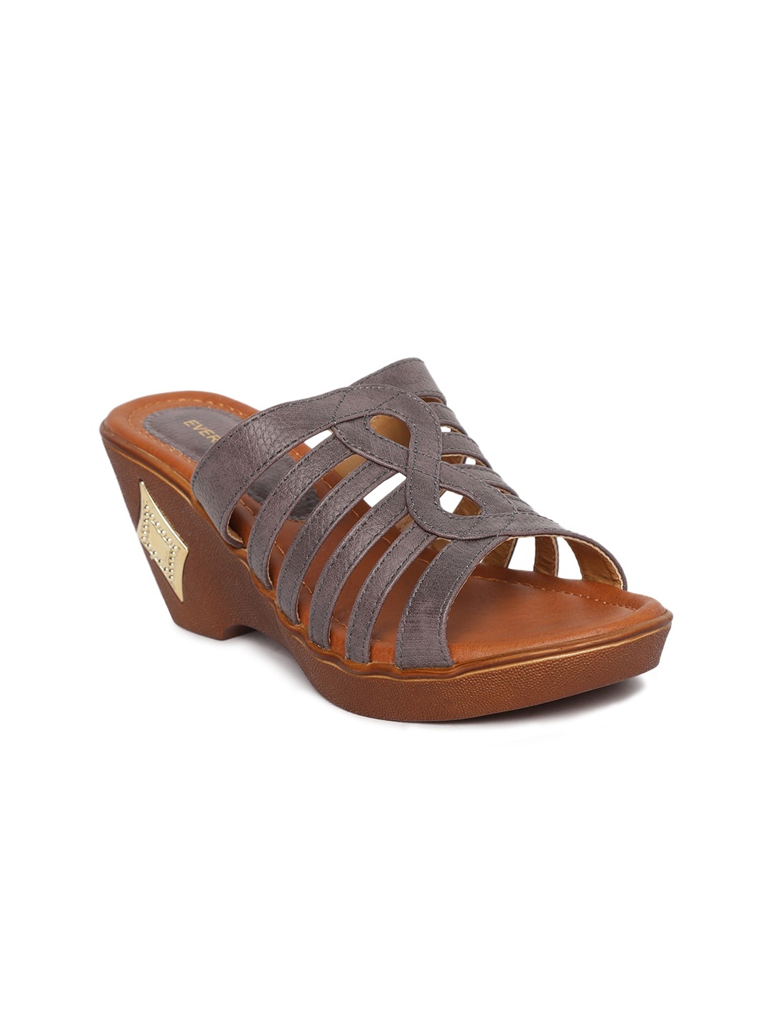 

EVERLY Women Grey Wedge Sandals