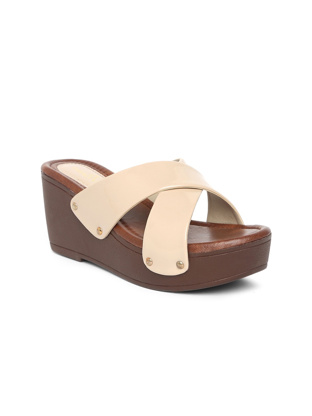 

EVERLY Cream-Coloured Embellished Wedge Sandals