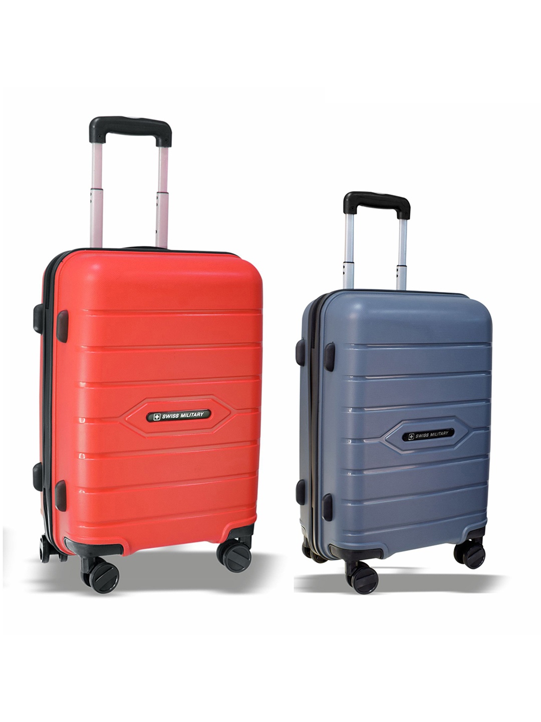 

SWISS MILITARY Set Of 2 Solid Hard-Sided Trolley Bags, Red