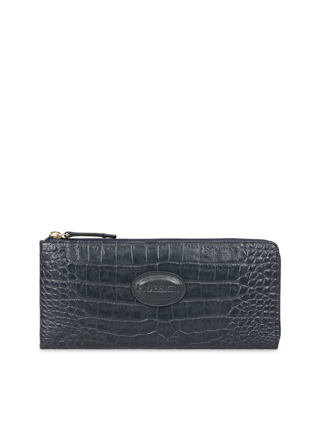 

Hidesign Navy Blue Textured Envelope Leather Clutch