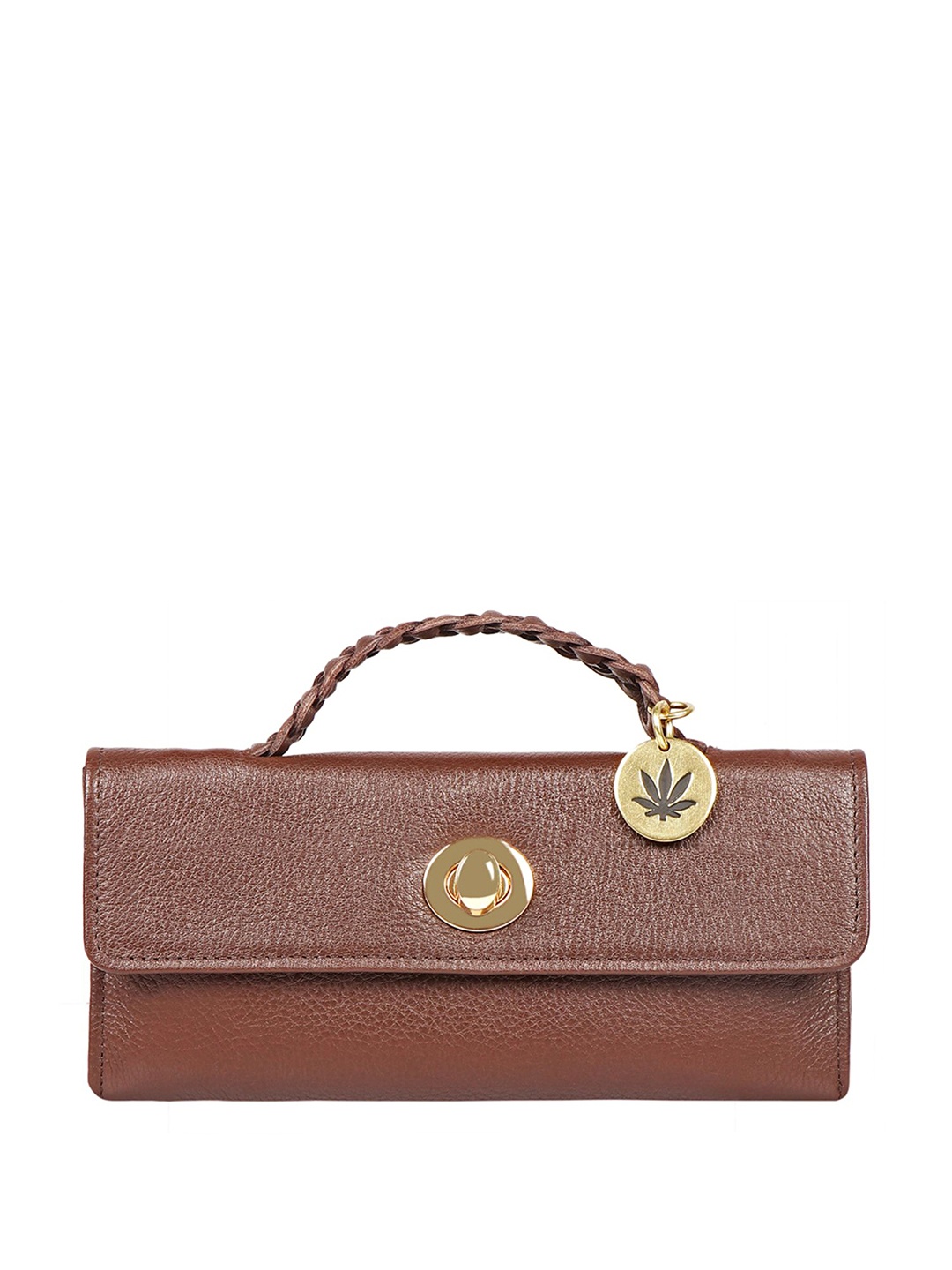 

Hidesign Brown Tasselled Foldover Clutch