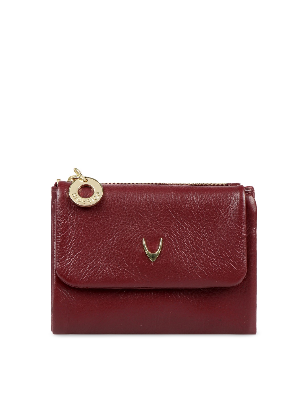 

Hidesign Maroon Tasselled Foldover Clutch