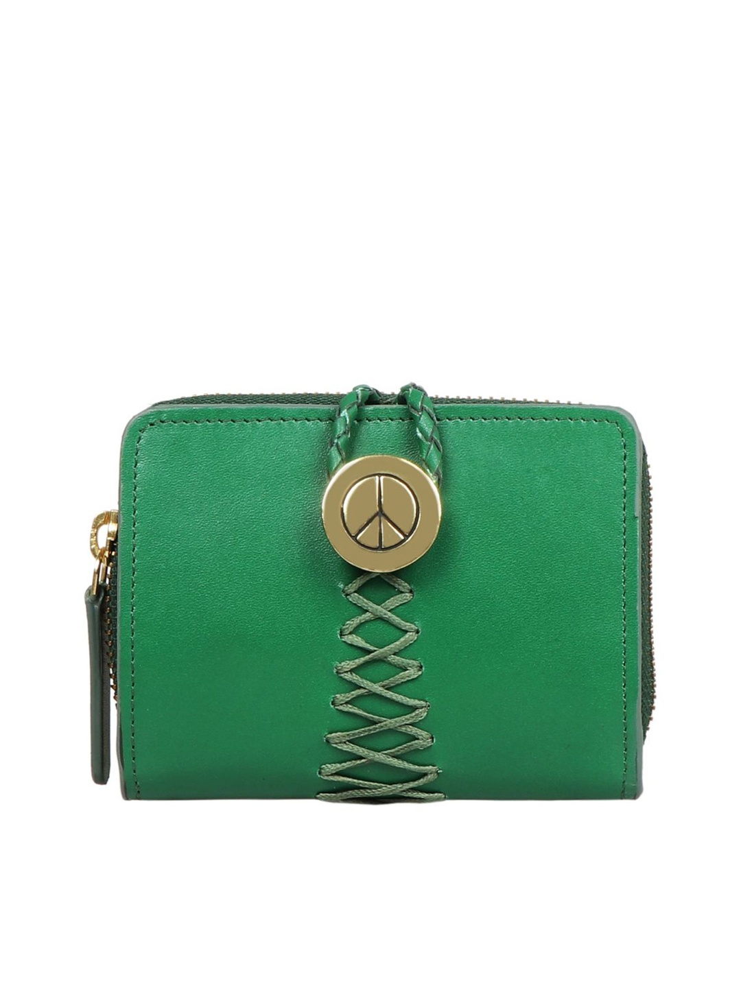 

Hidesign Women Green Leather Zip Around Wallet