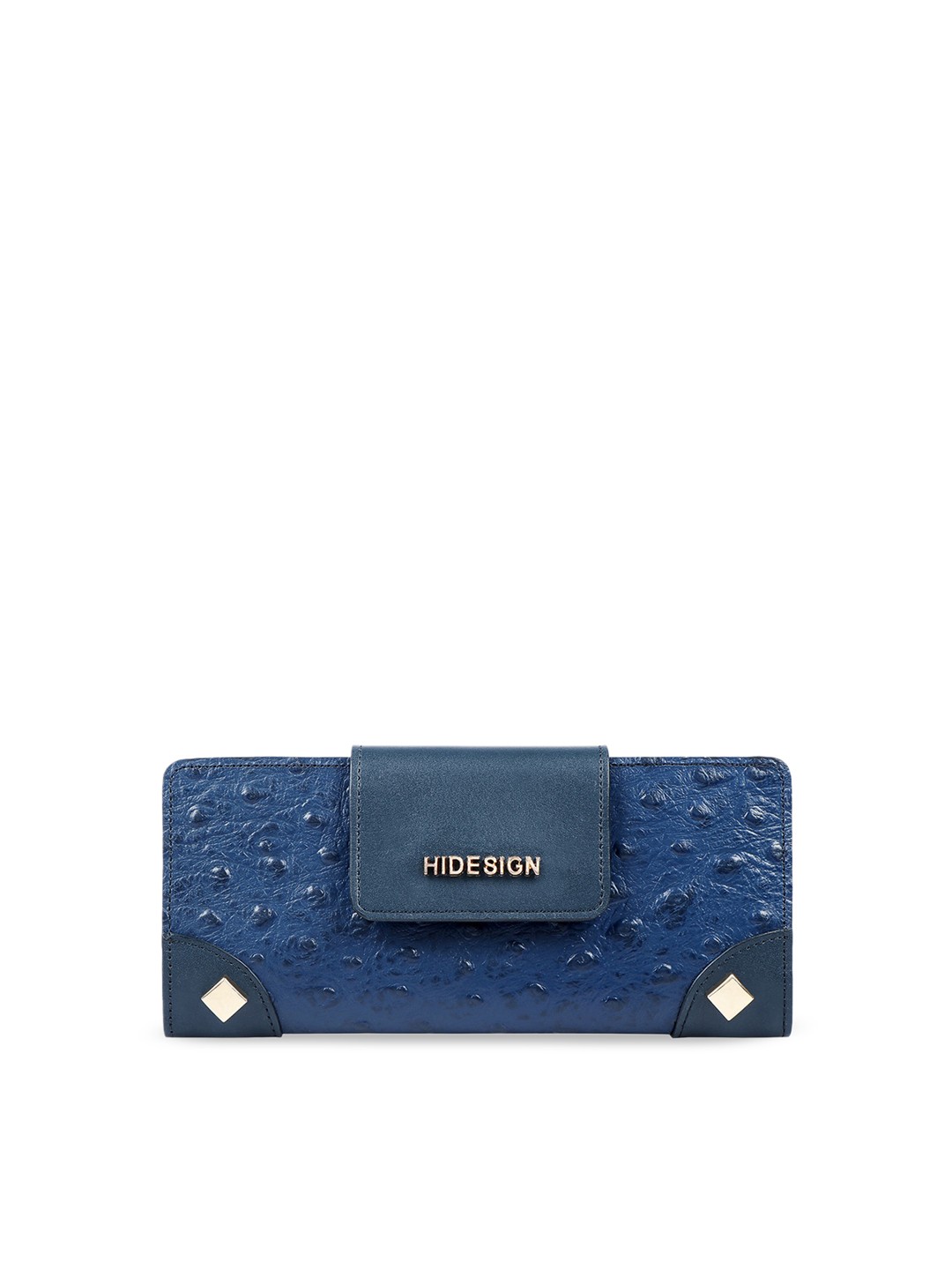 

Hidesign Women Blue Textured Leather Two Fold Wallet