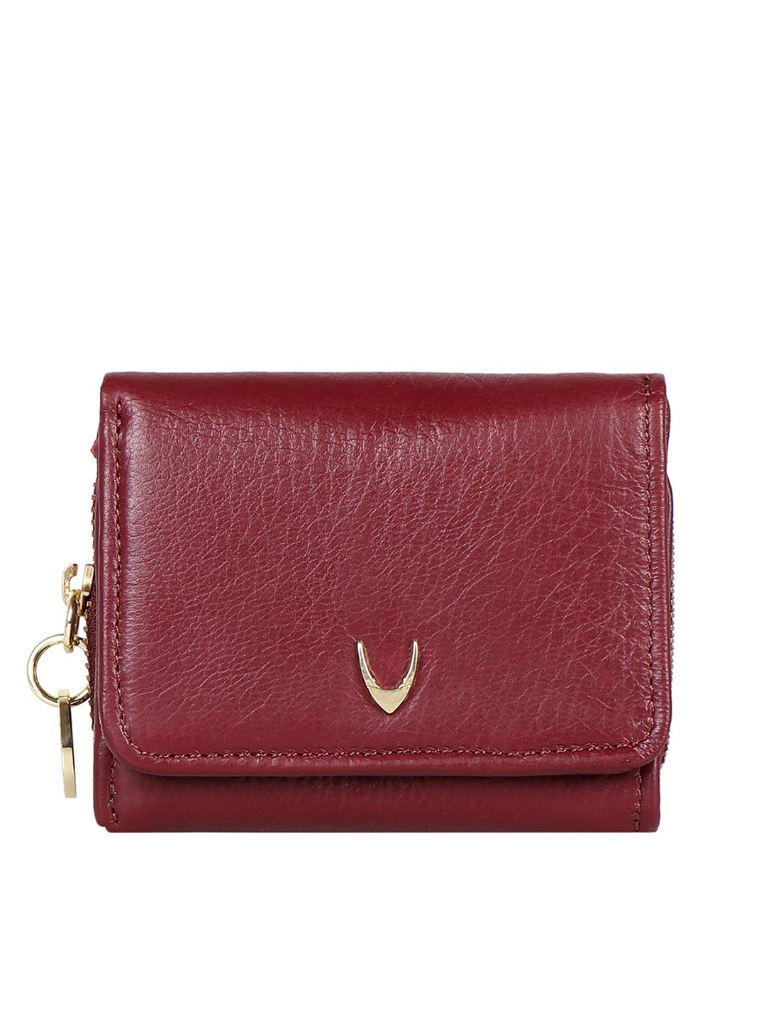 

Hidesign Women Red Leather Three Fold Wallet