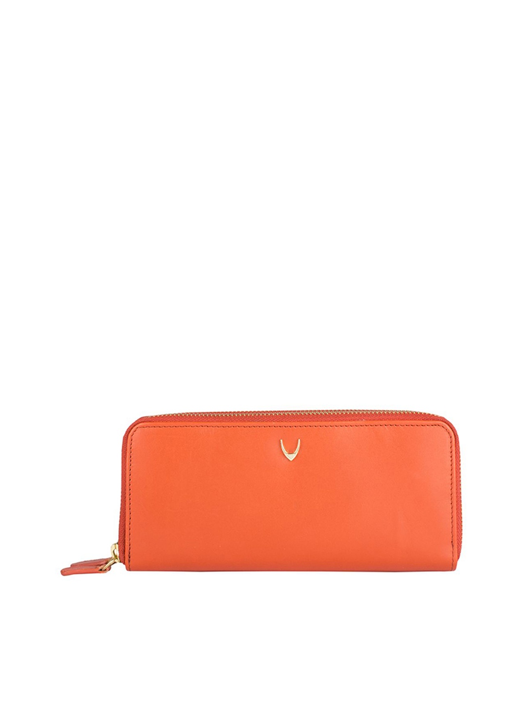 

Hidesign Women Orange Leather Zip Around Wallet