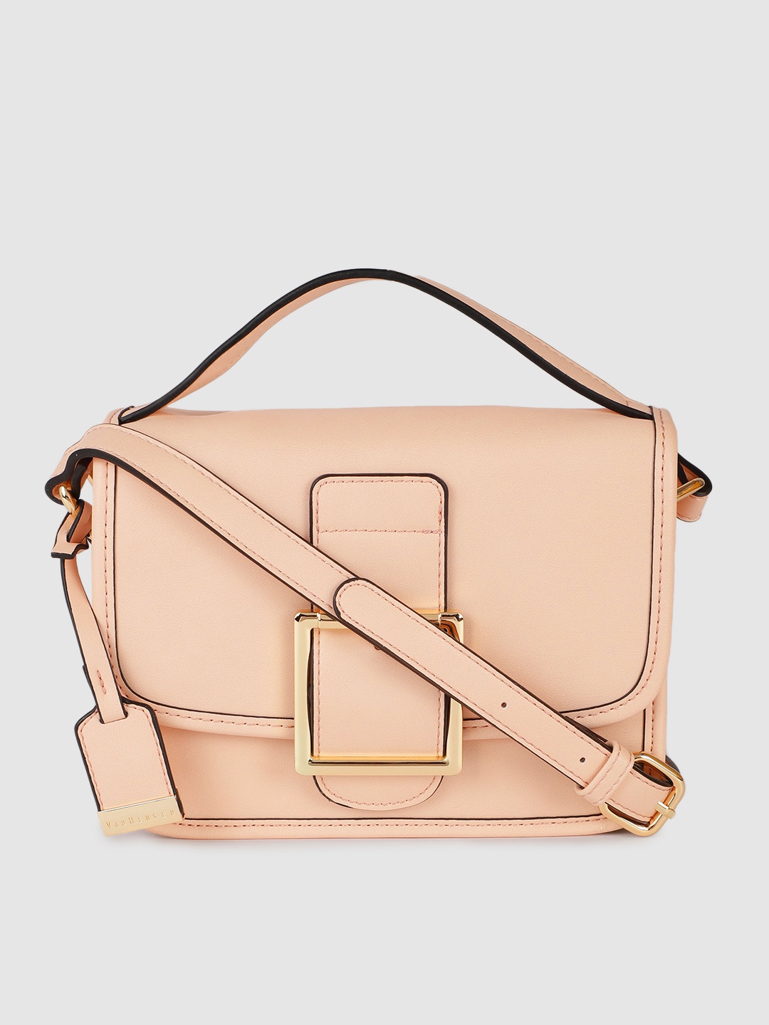 

Van Heusen Pink Solid Structured Satchel