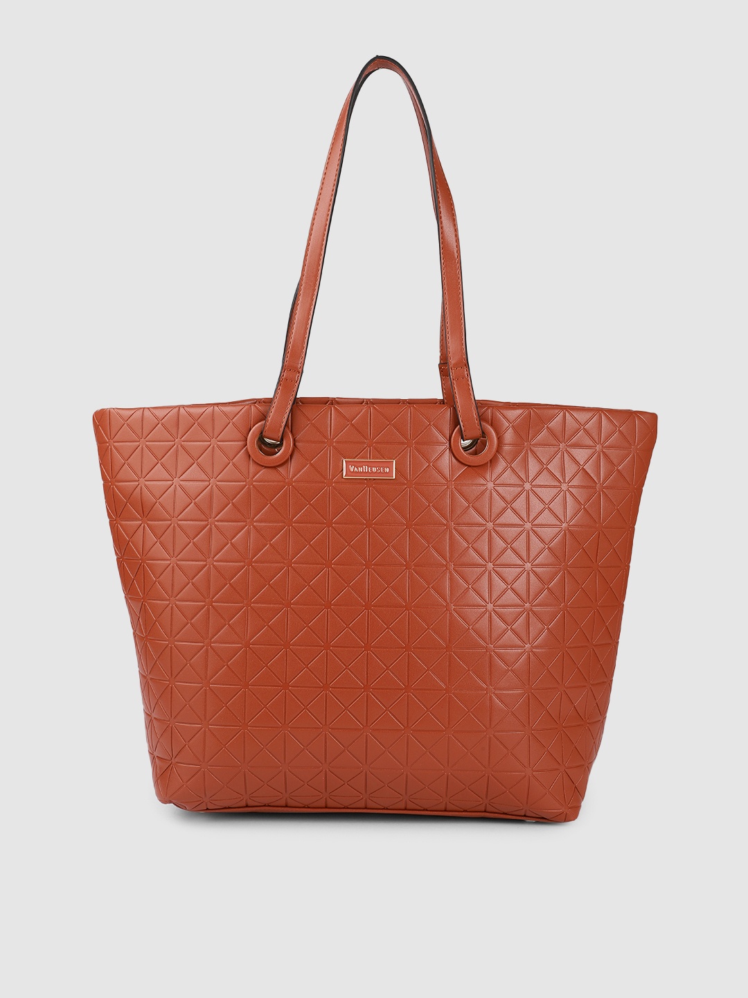 

Van Heusen Brown Geometric Self Design Oversized Structured Shoulder Bag