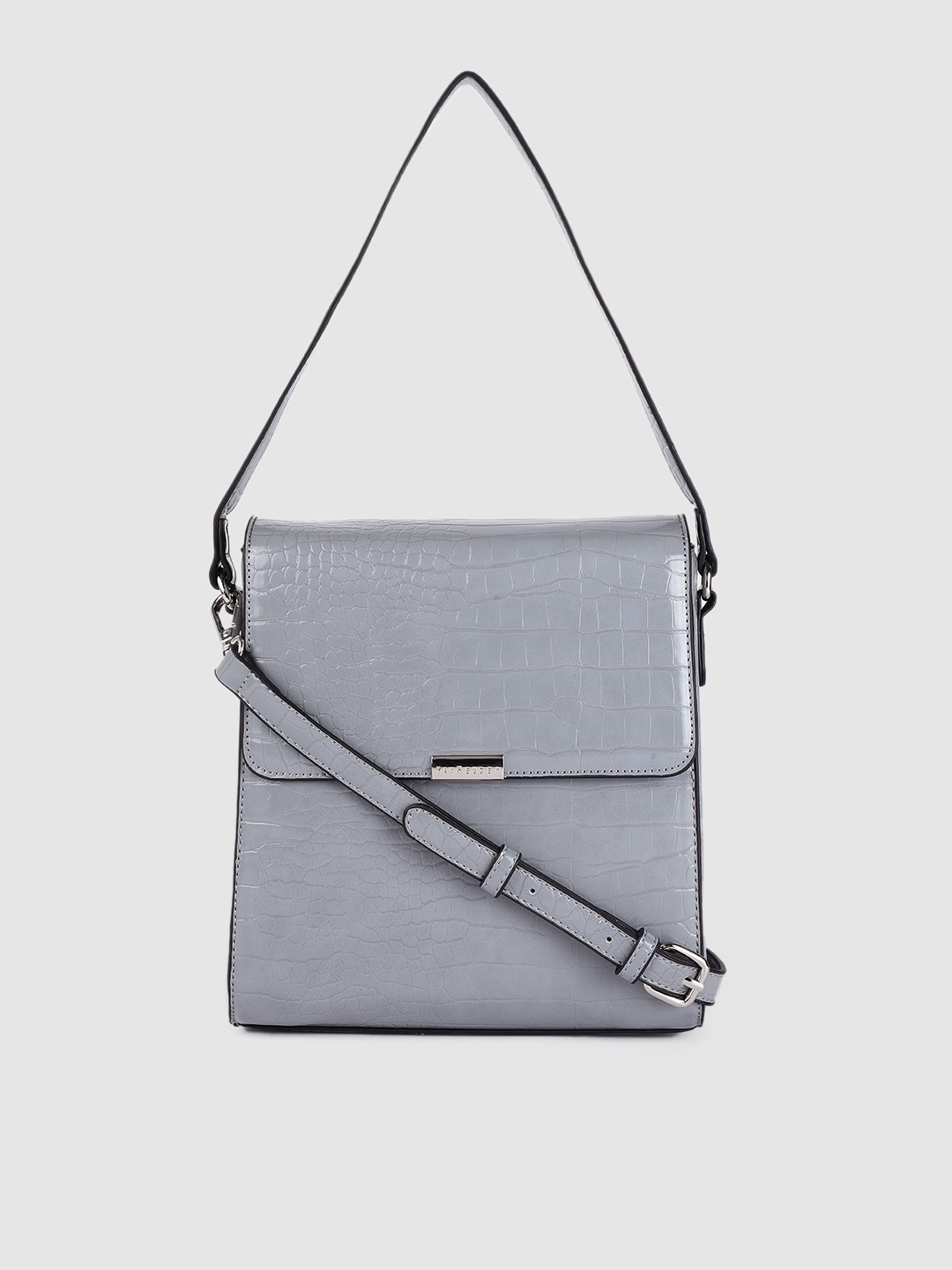 

Van Heusen Grey Animal Textured Structured Satchel