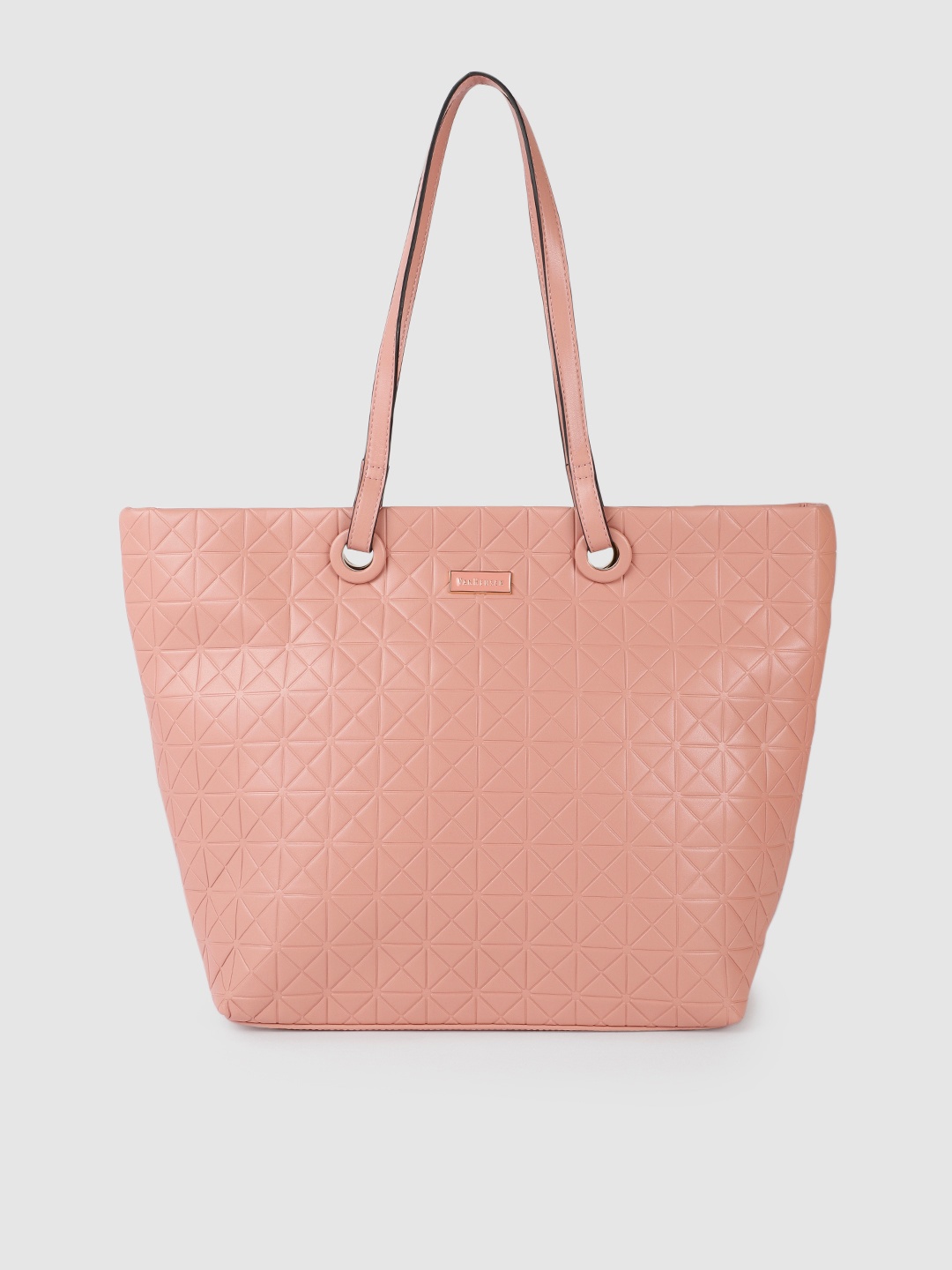 

Van Heusen Pink Geometric Self Design Oversized Structured Shoulder Bag