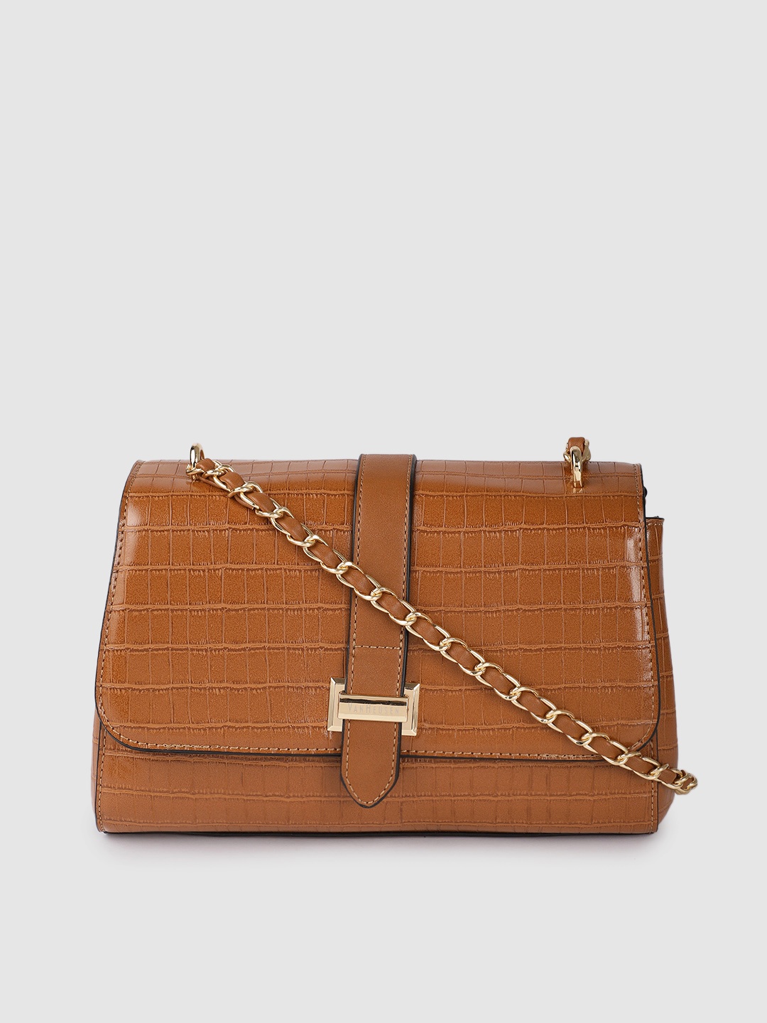 

Van Heusen Tan Brown Animal Textured Structured Sling Bag
