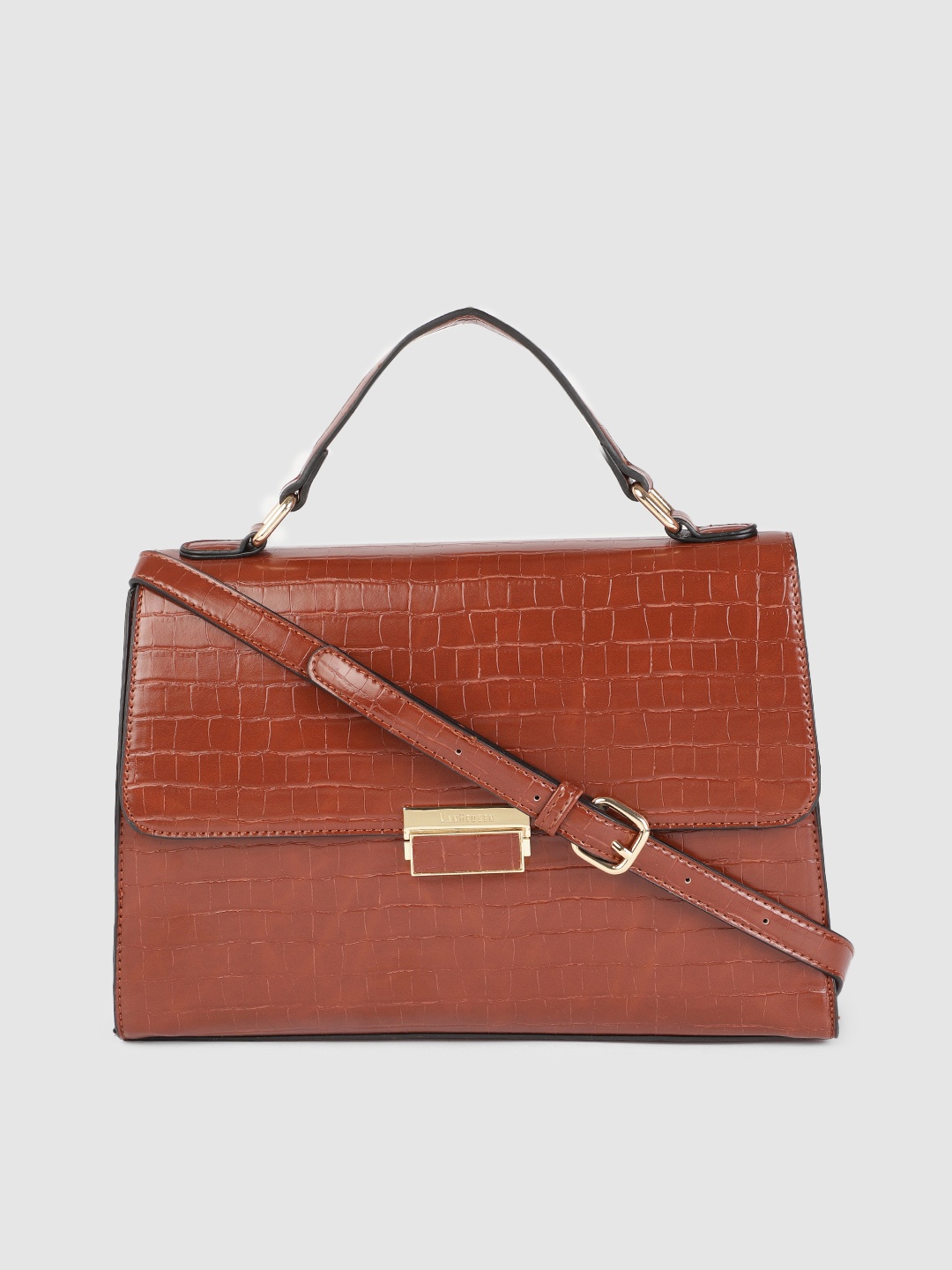 

Van Heusen Women Tan Brown Textured Structured Satchel