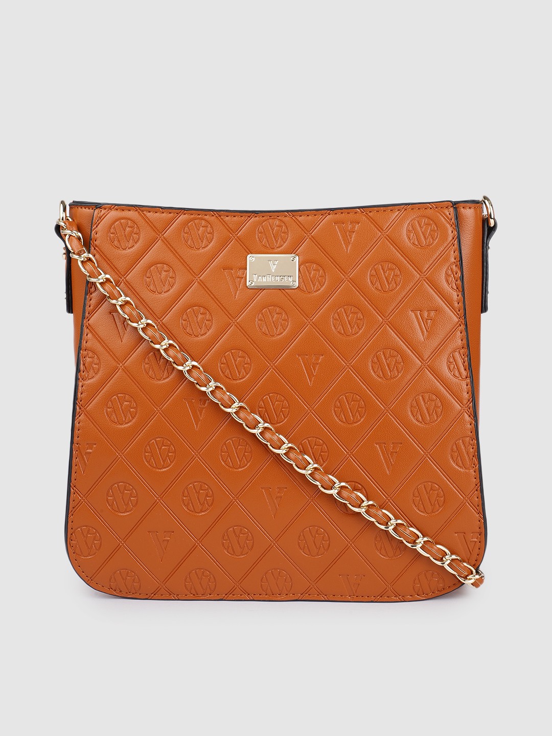 

Van Heusen Tan Brown Brand Logo Sling Bag