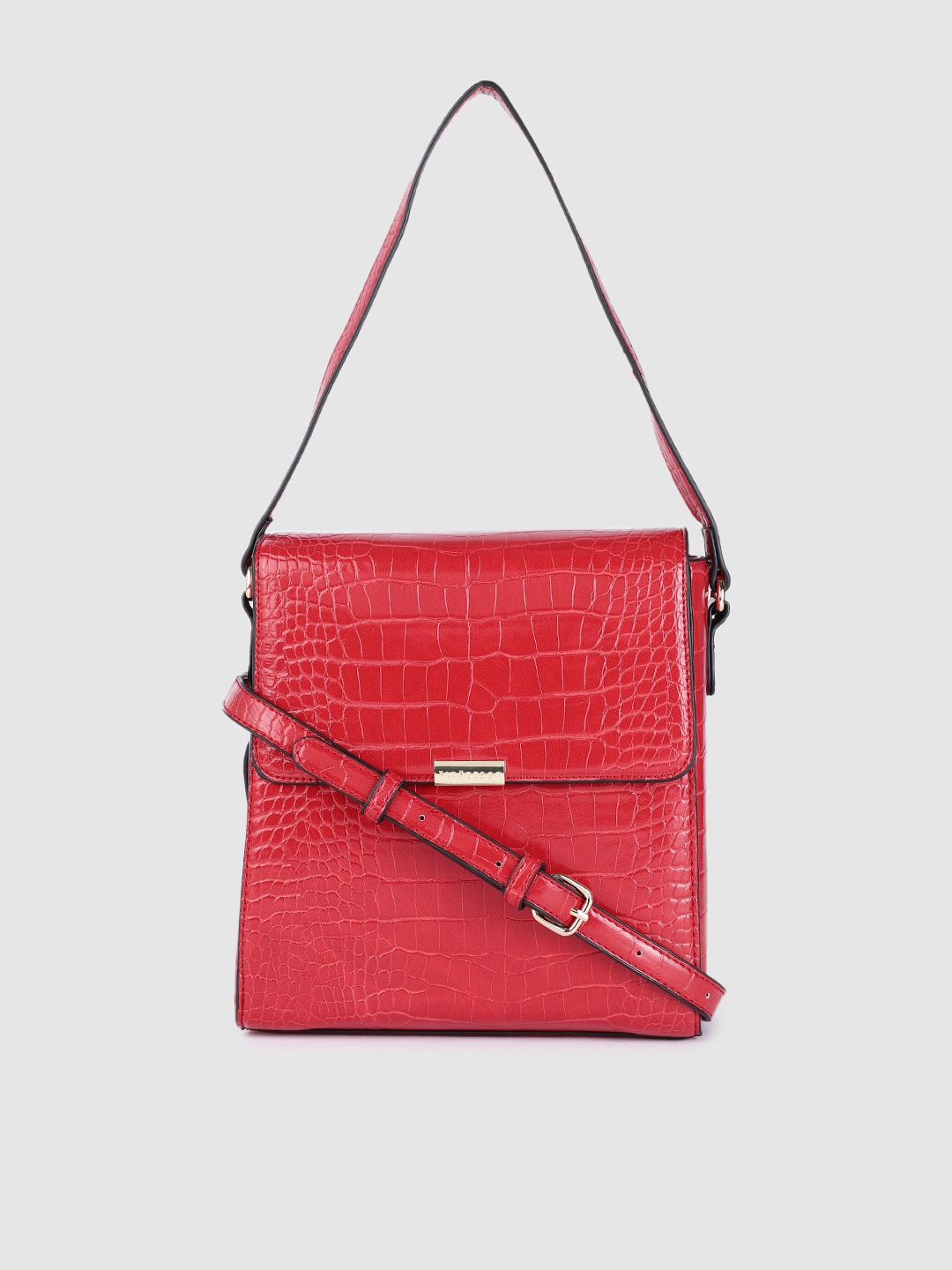 

Van Heusen Red Animal Textured PU Structured Satchel