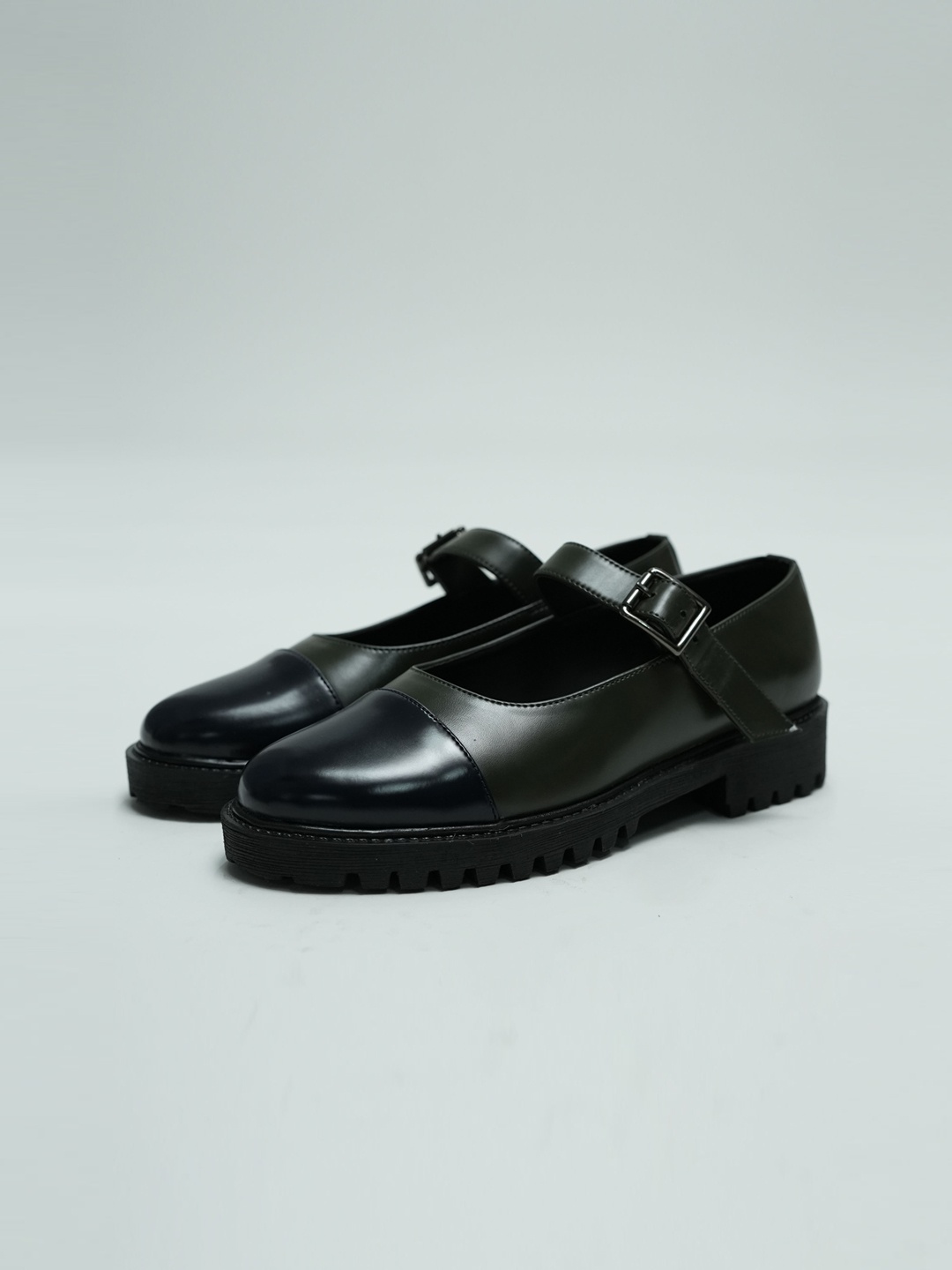 

Theater Olive Green Mary Janes Platform Sandals