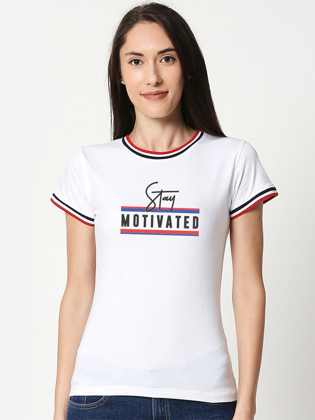 

Bewakoof Women White Typography Printed Regular Fit T-shirt