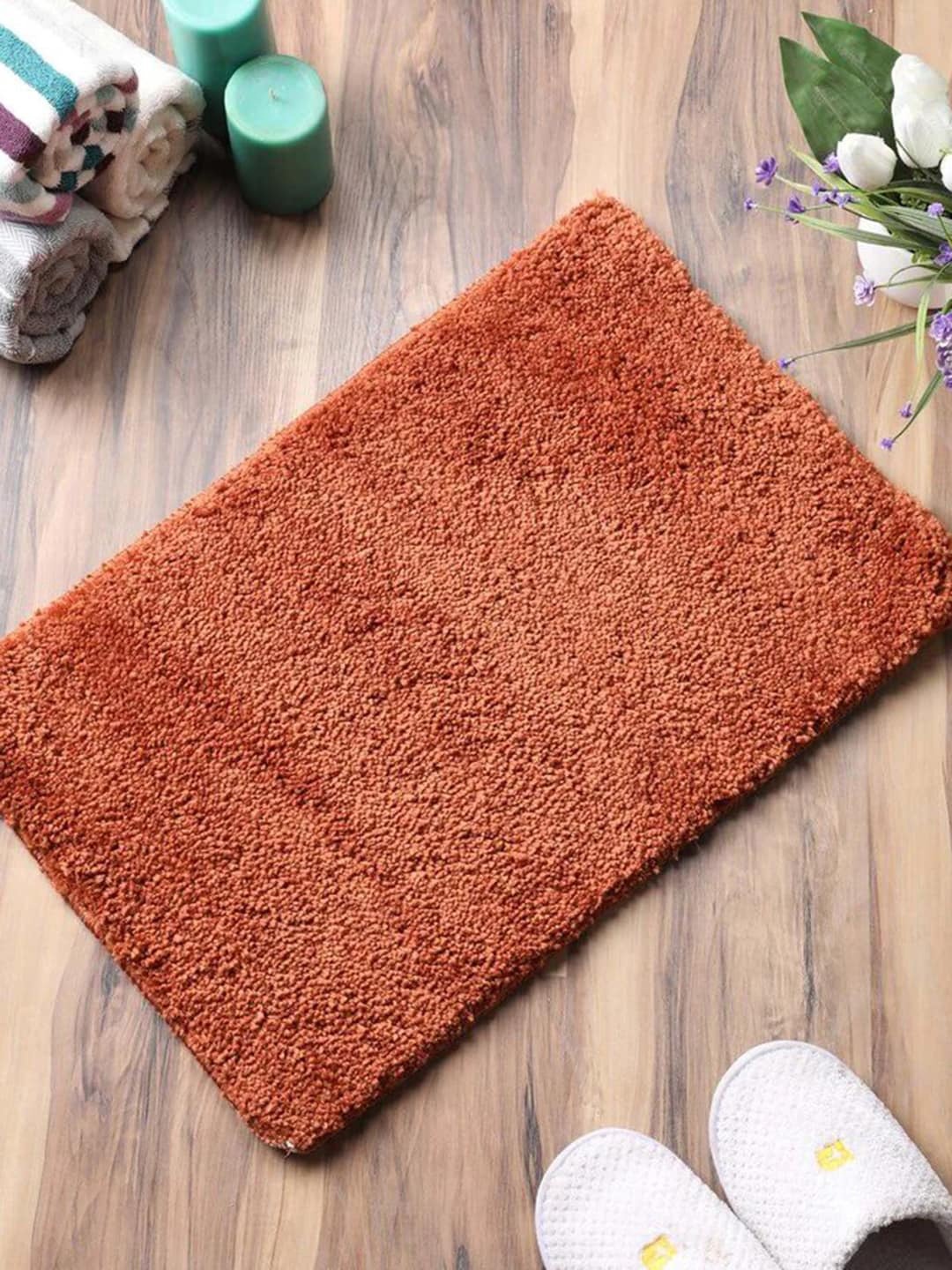 

Gallery99 Orange Furry Solid Anti-Skid Doormat
