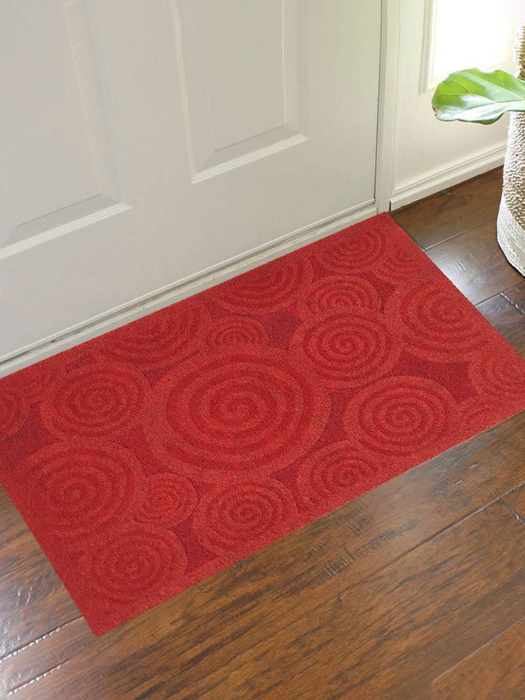 

Gallery99 Red Abstract Laser Cut Rectangular Doormats