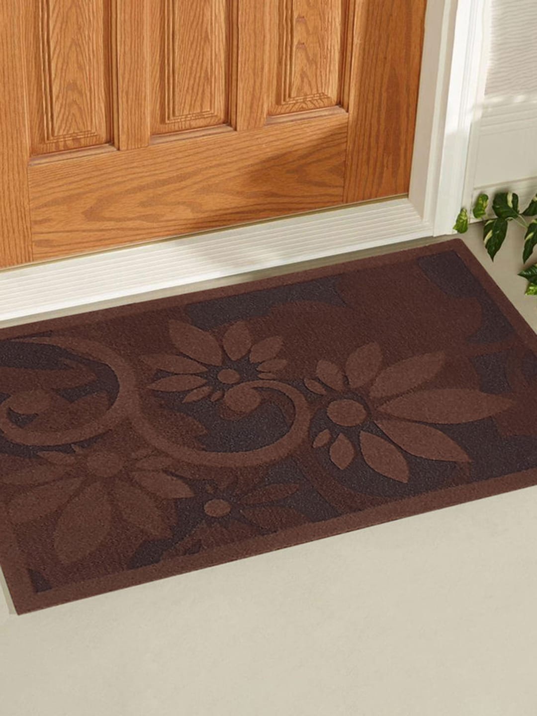 

Gallery99 Brown & Black Abstract Printed Anti-Skid Doormat