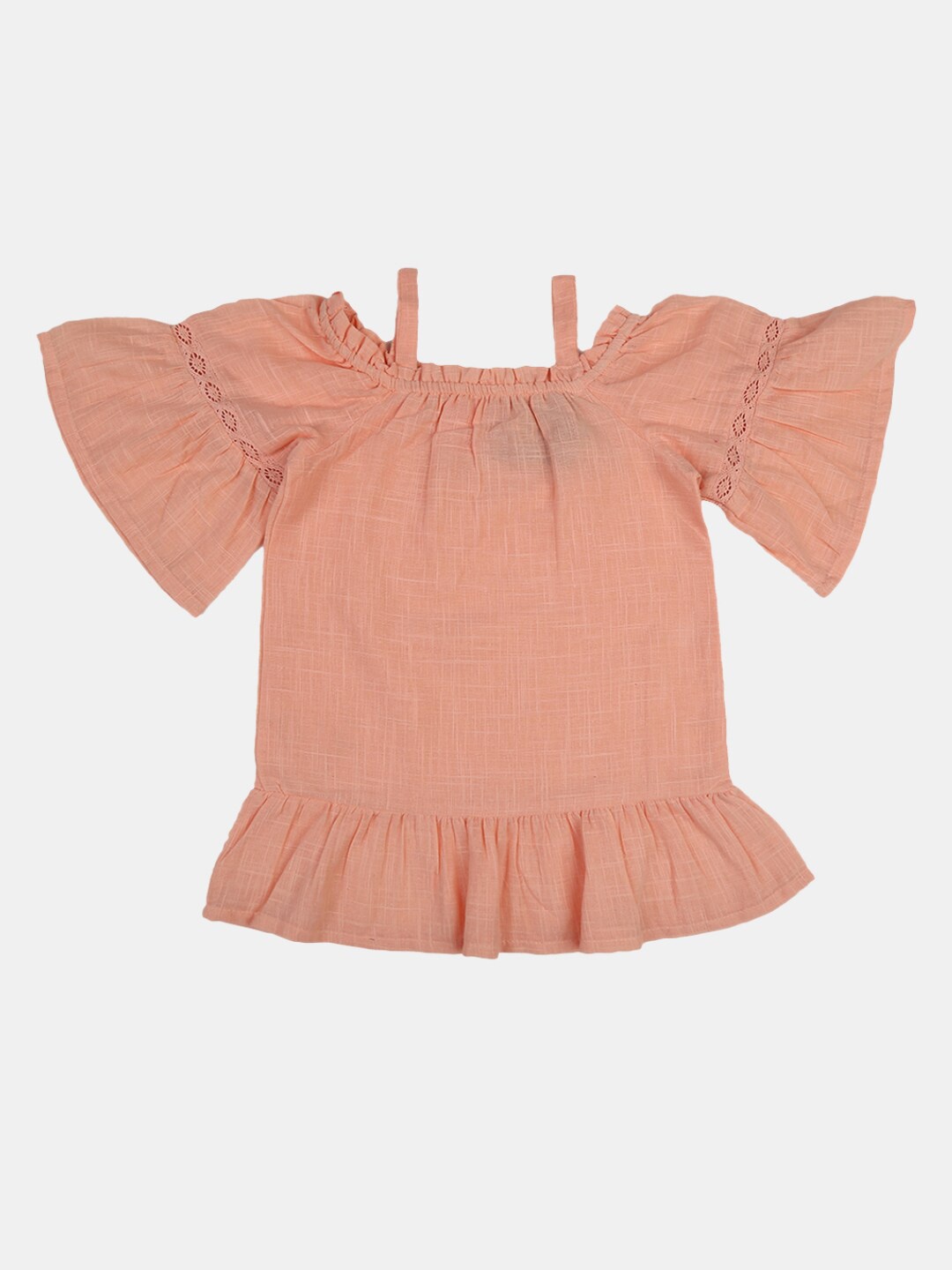

V-Mart Girls Peach-Coloured Peplum Top